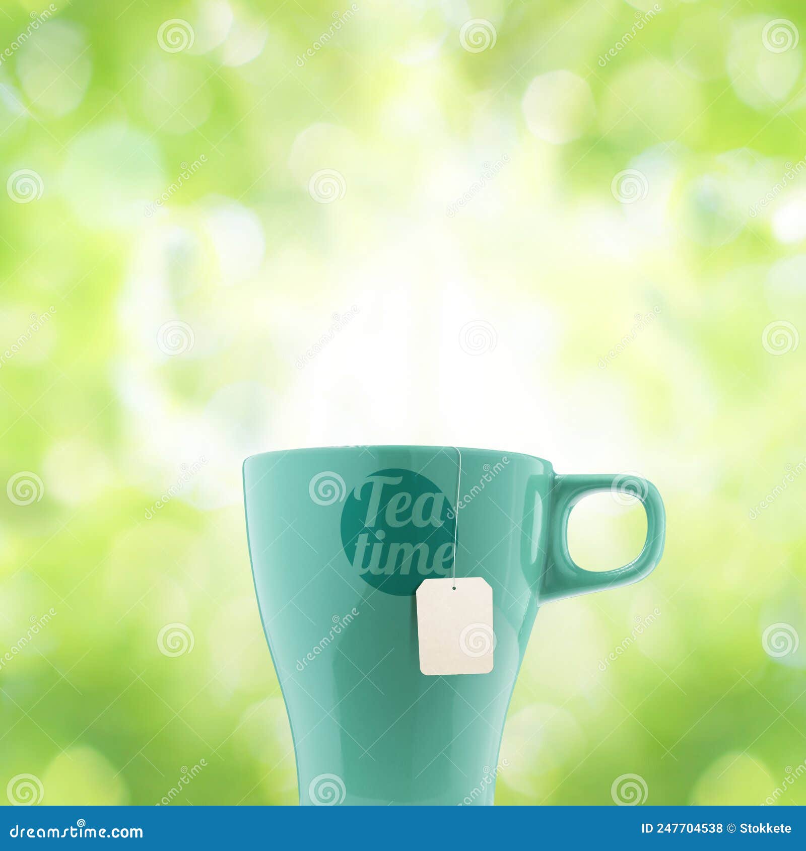 Natural Tea Cup and Green Background Stock Photo Image of summer