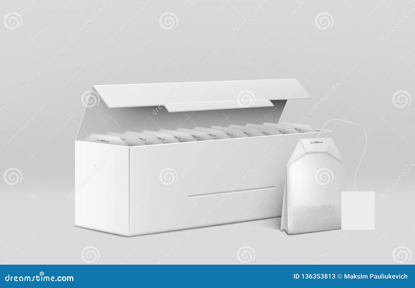 Download Natural Tea Packaging Realistic Vector Mockup Stock Vector Illustration Of Rectangle Paper 136353813