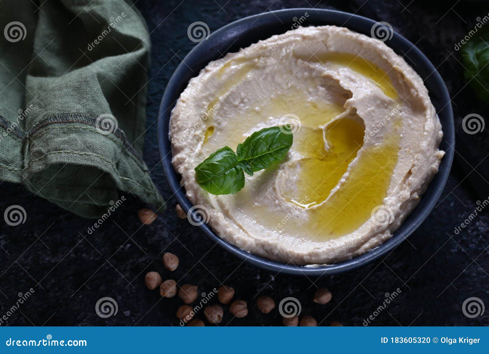Traditional Chickpea Hummus Stock Photo Image of arabic, snack 183605320