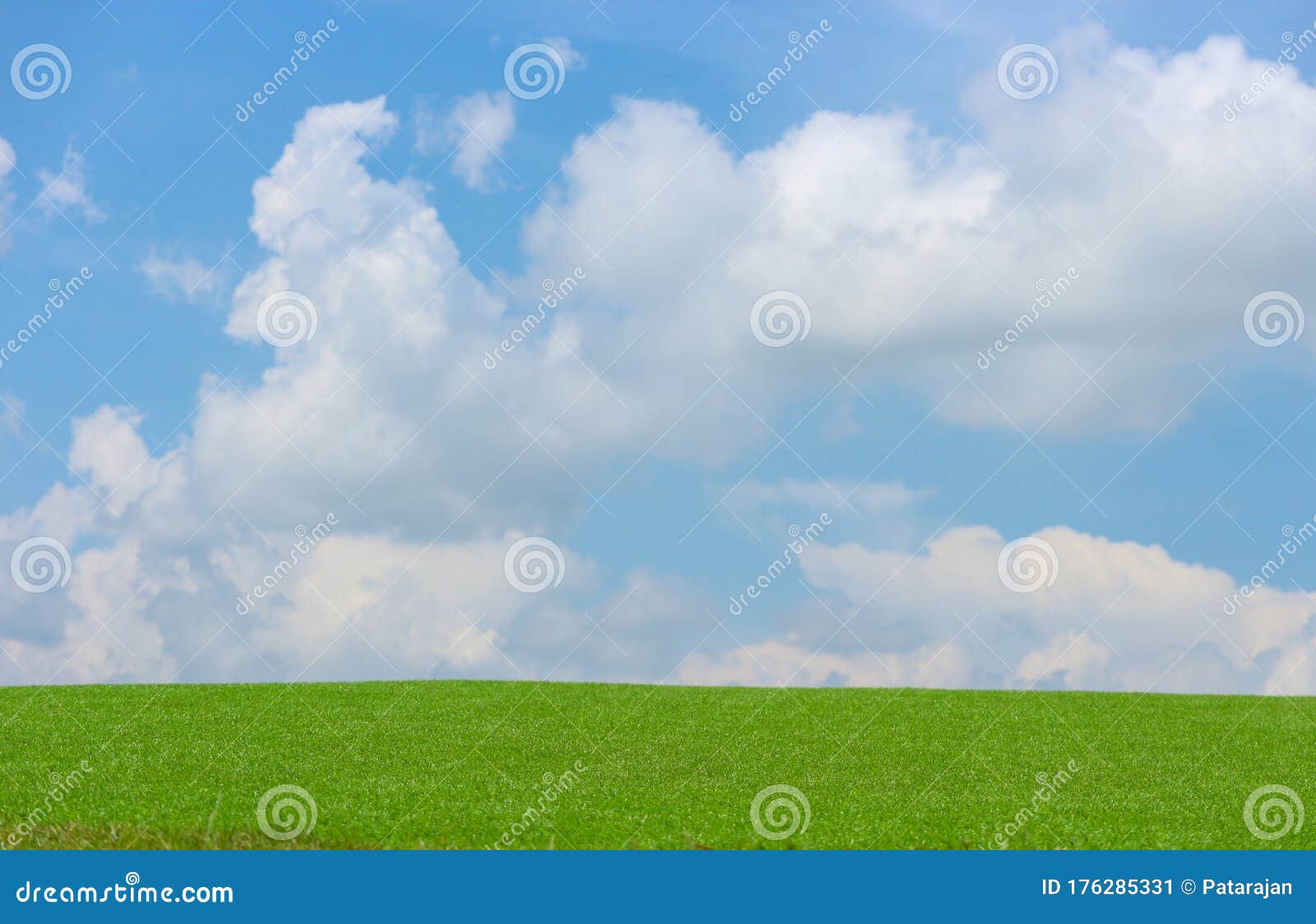 Natural View of Green Grass Land with Cloud Blue Sky As Background. Stock  Image - Image of land, nature: 176285331