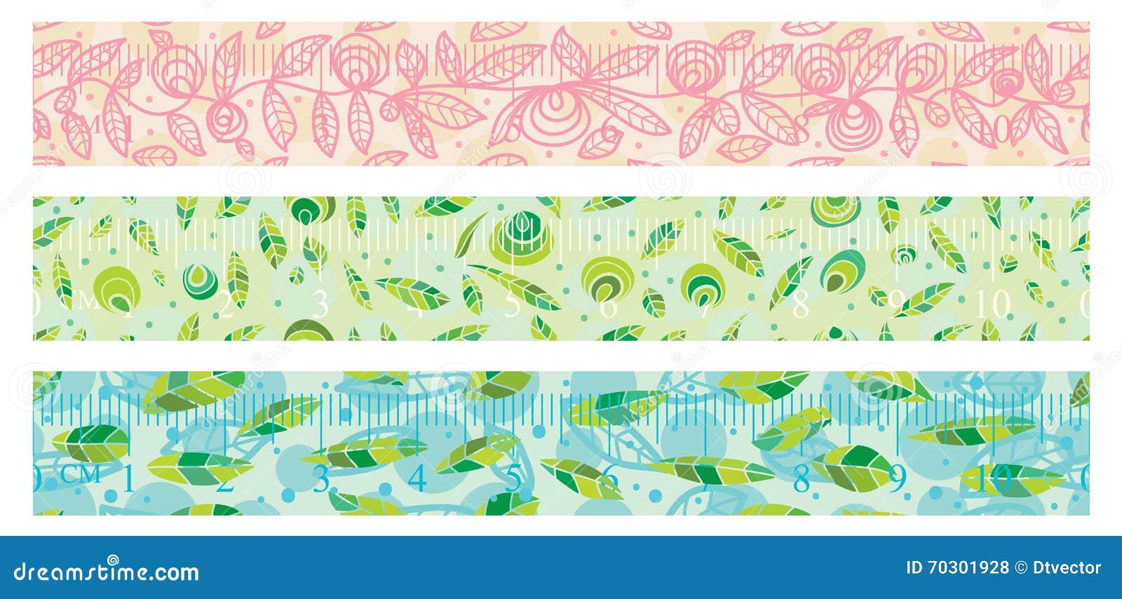 natural washi paper tape set seamless pattern