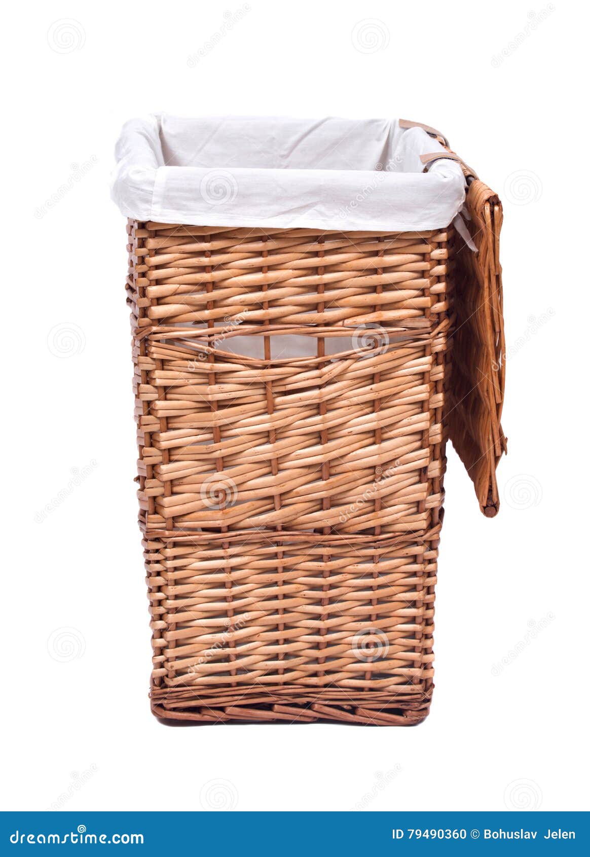 Natural Wicker Laundry Basket Stock Photo Image of weave, textile