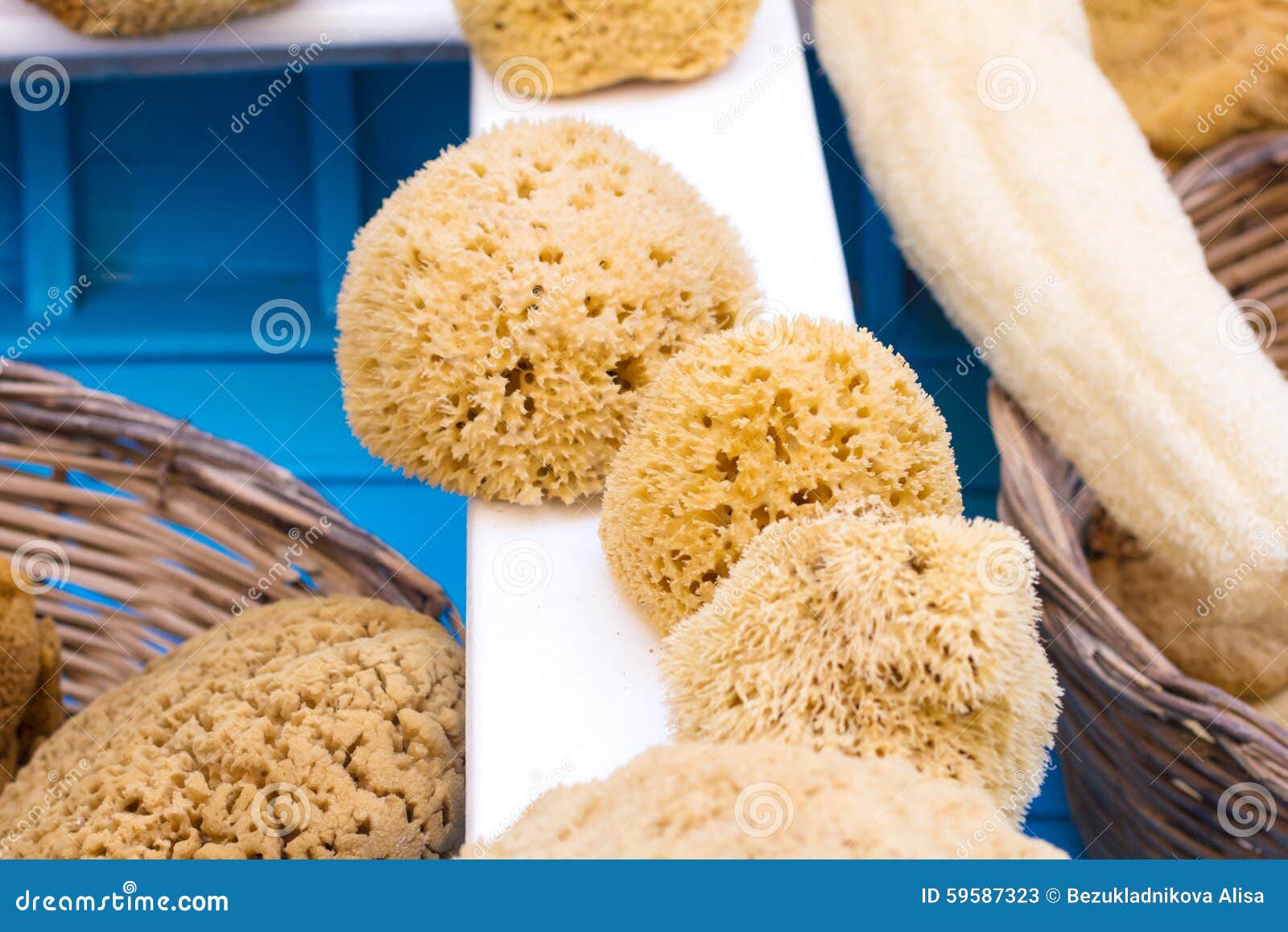 Natural yellow sponges stock image. Image of care, water 59587323