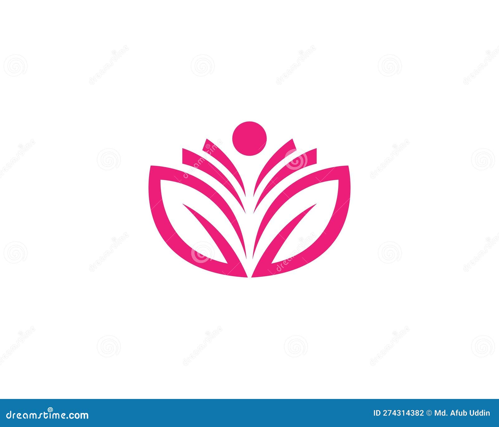 Natural Yoga Human and Wellness Life with Lotus Flower Logo Design ...