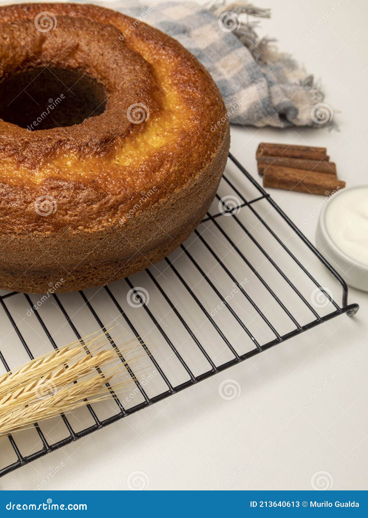 Natural Yogurt Cake with Cinnamon Stock Image Image of recipe, slice 213640613