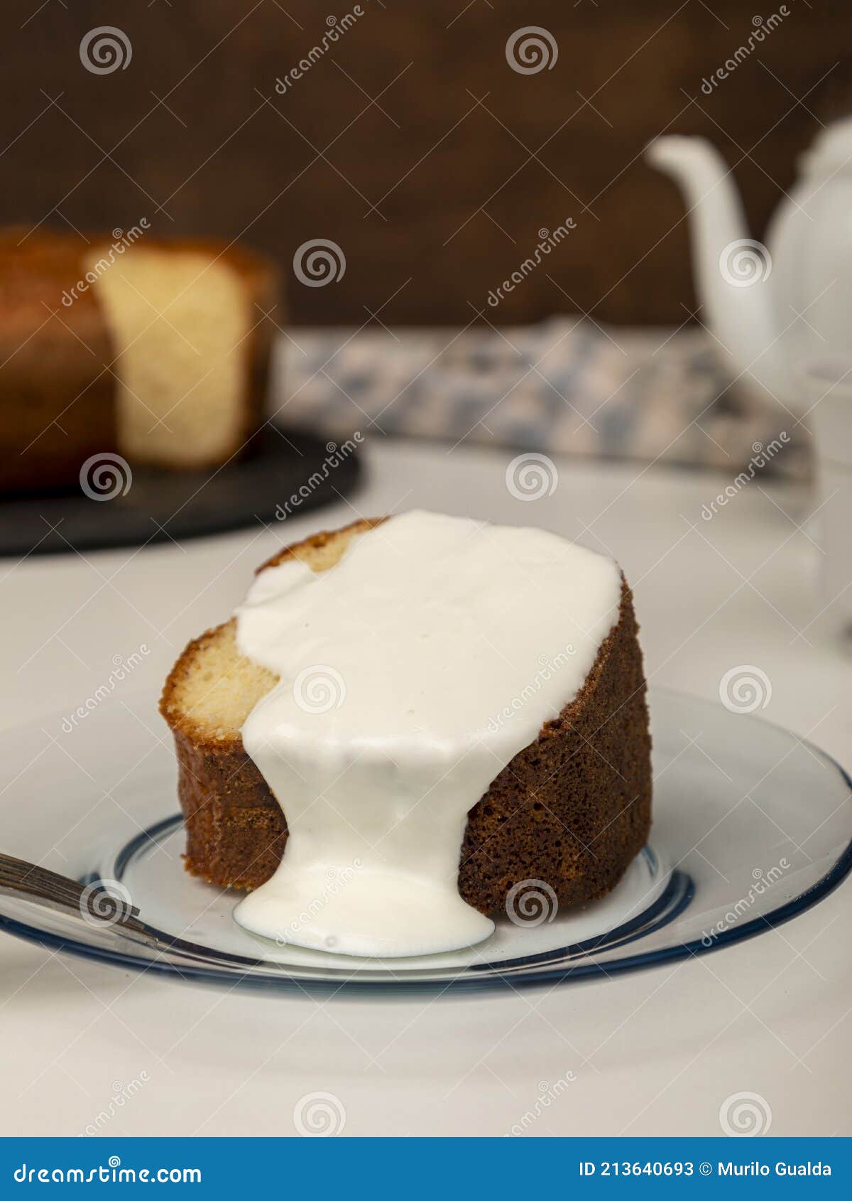 Natural Yogurt Cake with Cinnamon Stock Image Image of butter, pastry 213640693