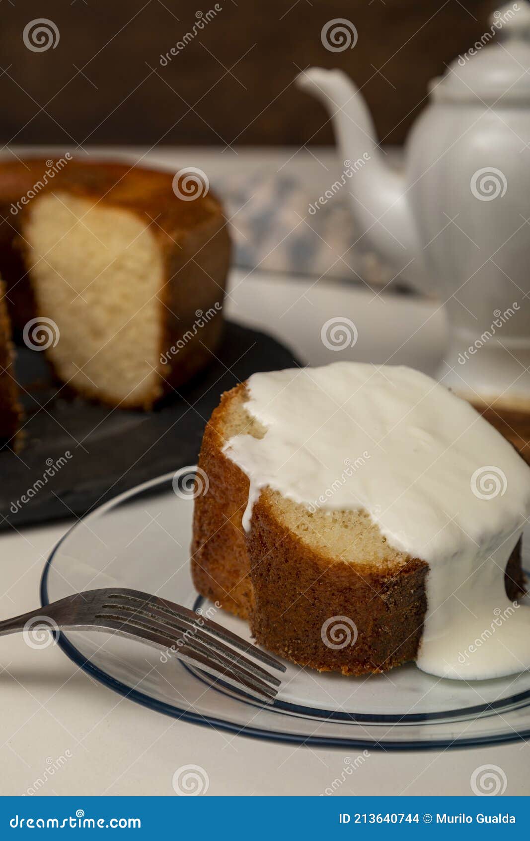 Natural Yogurt Cake with Cinnamon Stock Photo Image of piece, food 213640744
