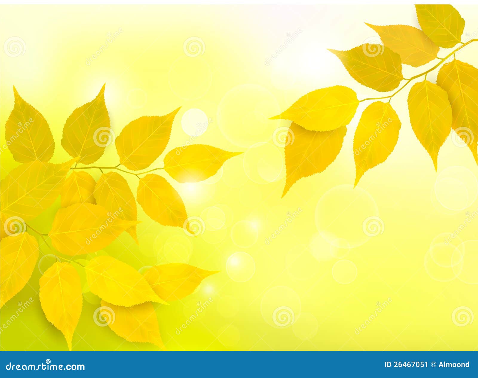 Nature Background with Autumn Yellow Leaves Stock Vector - Illustration of  brochure, natural: 26467051