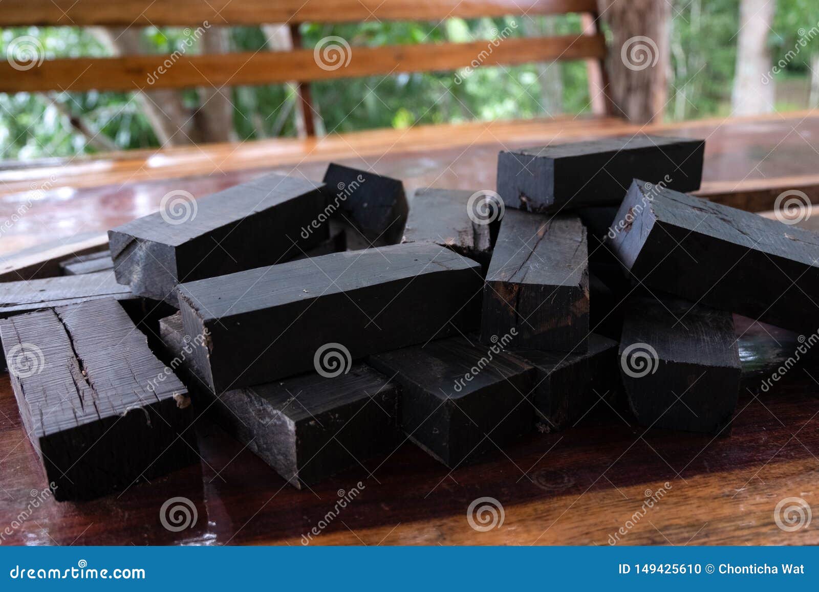 Black and White Ebony wood timber natural Stock Photo by thichaa