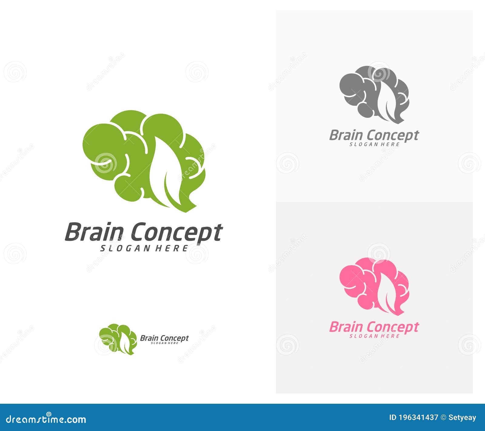 Nature Brain Logo Design Vector Template. Think Idea Concept. Brainstorm Power Thinking Brain Icon Logo Stock Vector - Illustration of brain,
