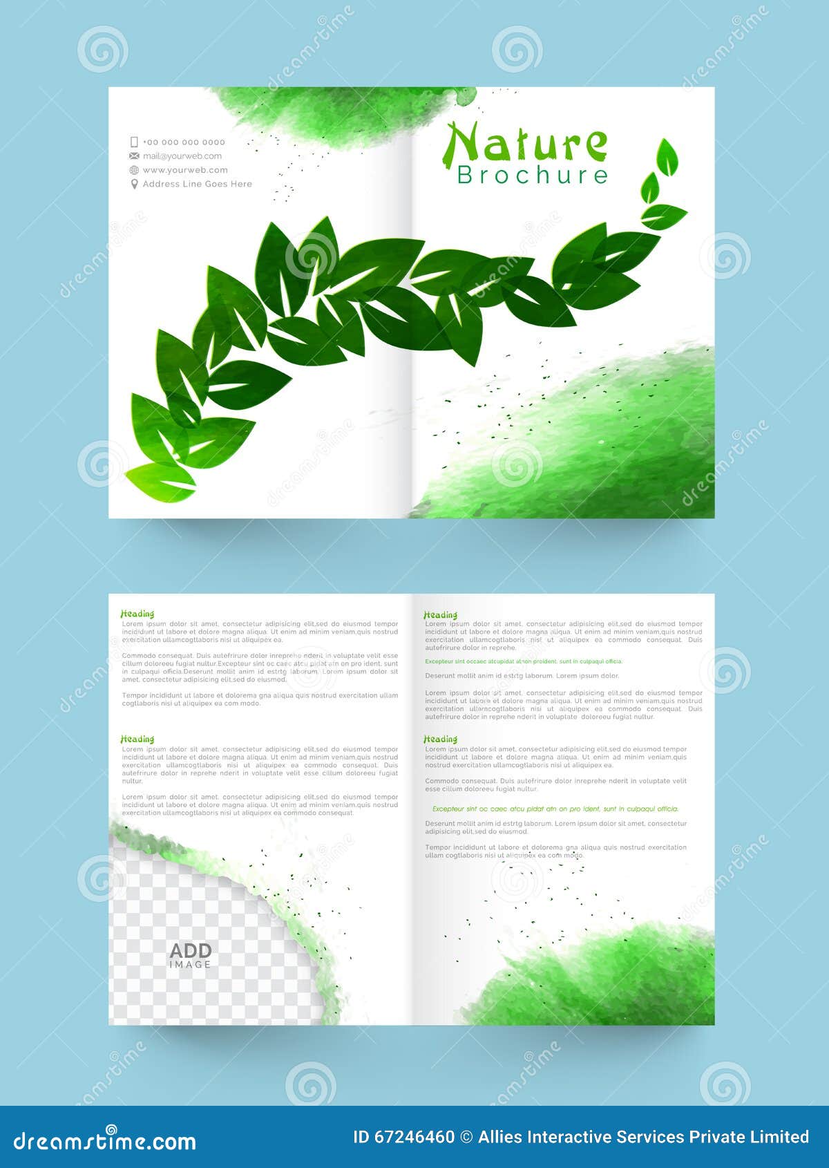 Nature Brochure, Template or Flyer Design. Stock Illustration