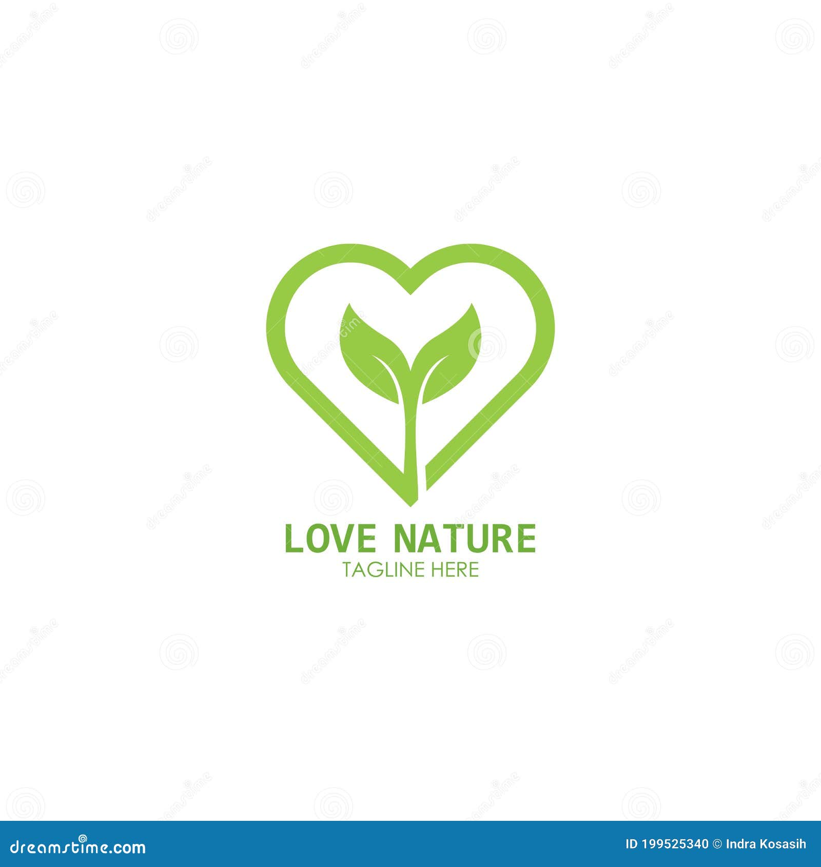 Nature Love Logo green leaf Design 6303562 Vector Art at Vecteezy