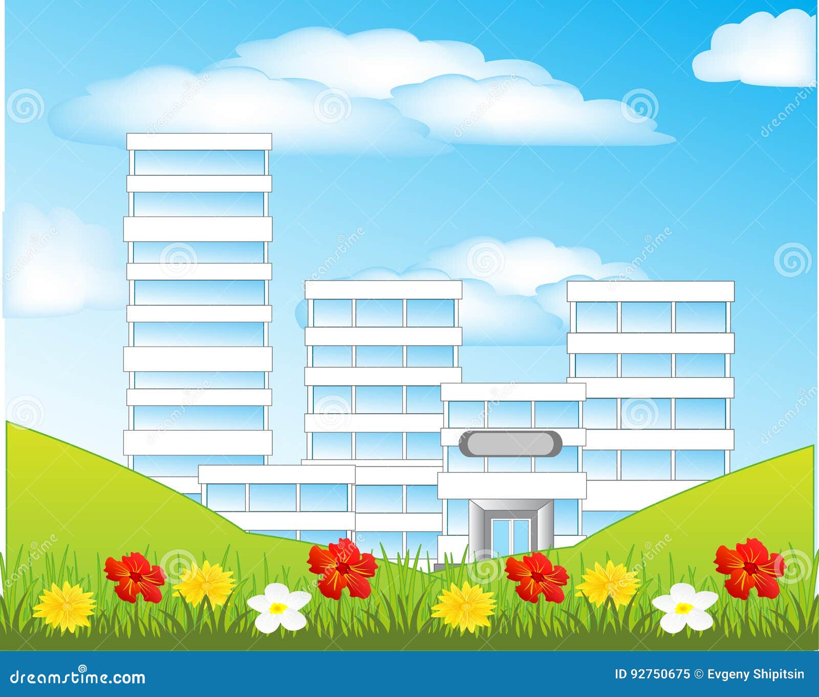 Nature and city stock vector. Illustration of premises - 92750675