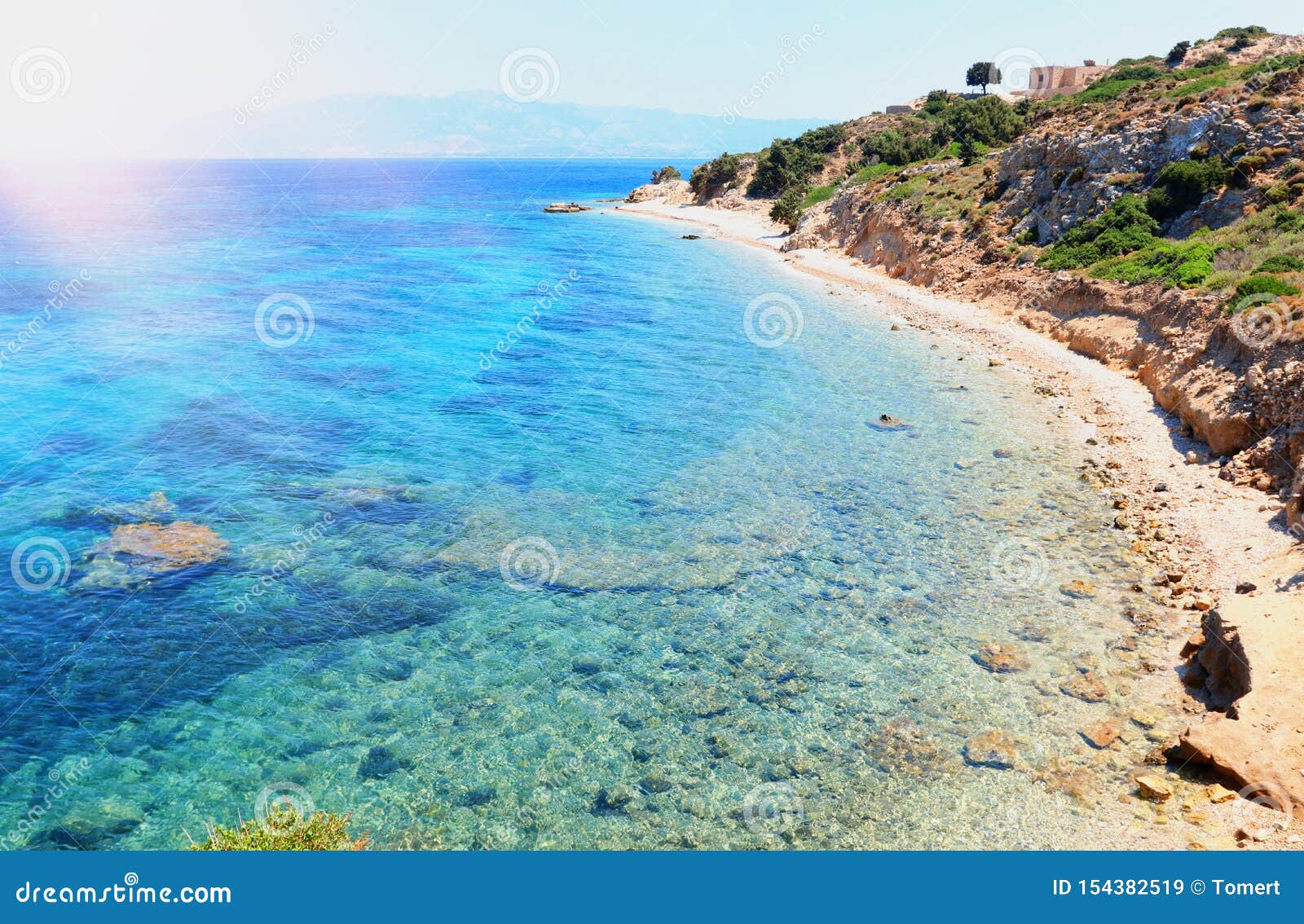 Nature Image of the Beautiful Mediterranean Sea with Mountains at