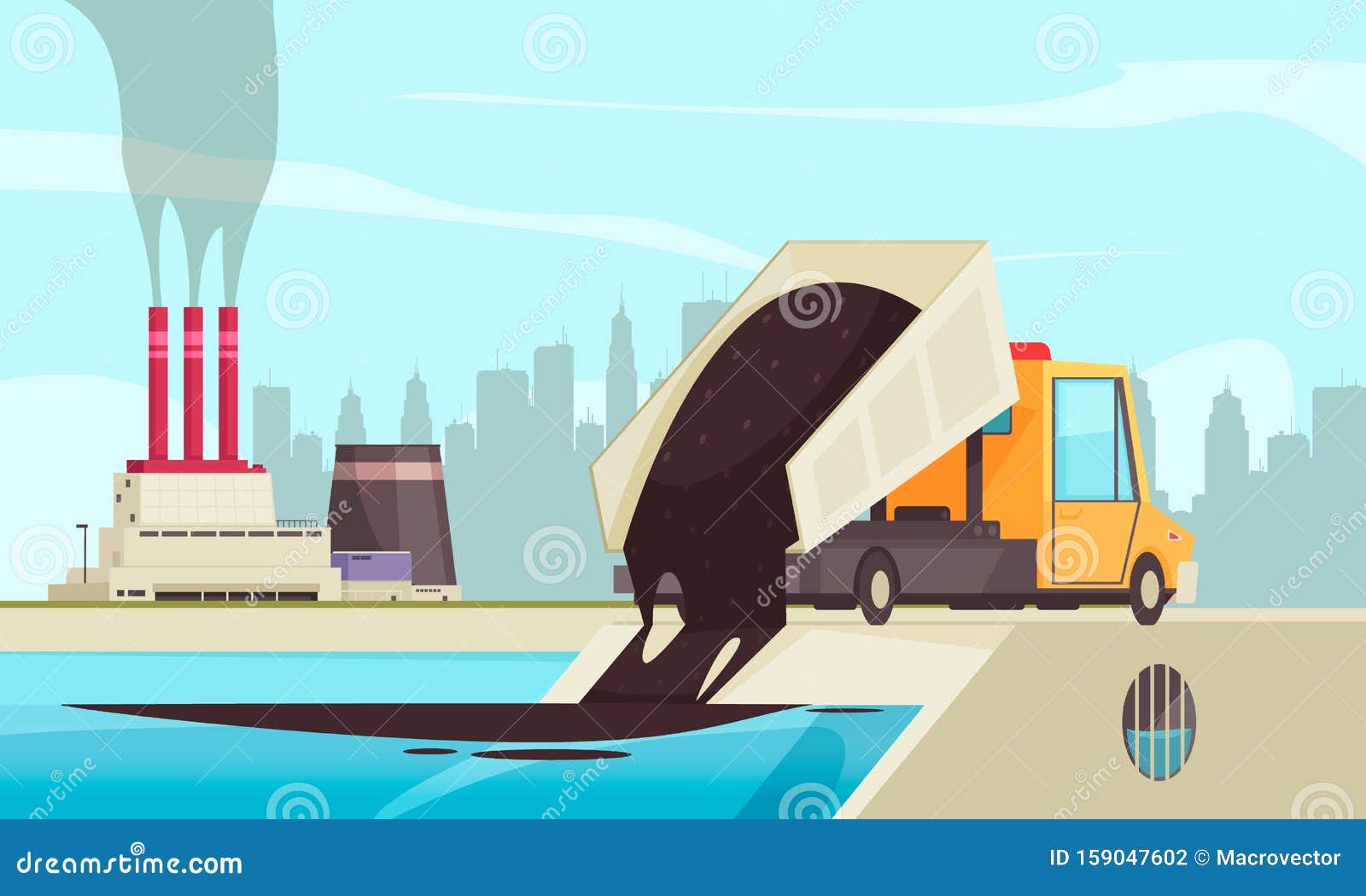 Nature Industrial Pollution Composition Stock Vector ... Nature Industrial Pollution Composition Stock Vector ...