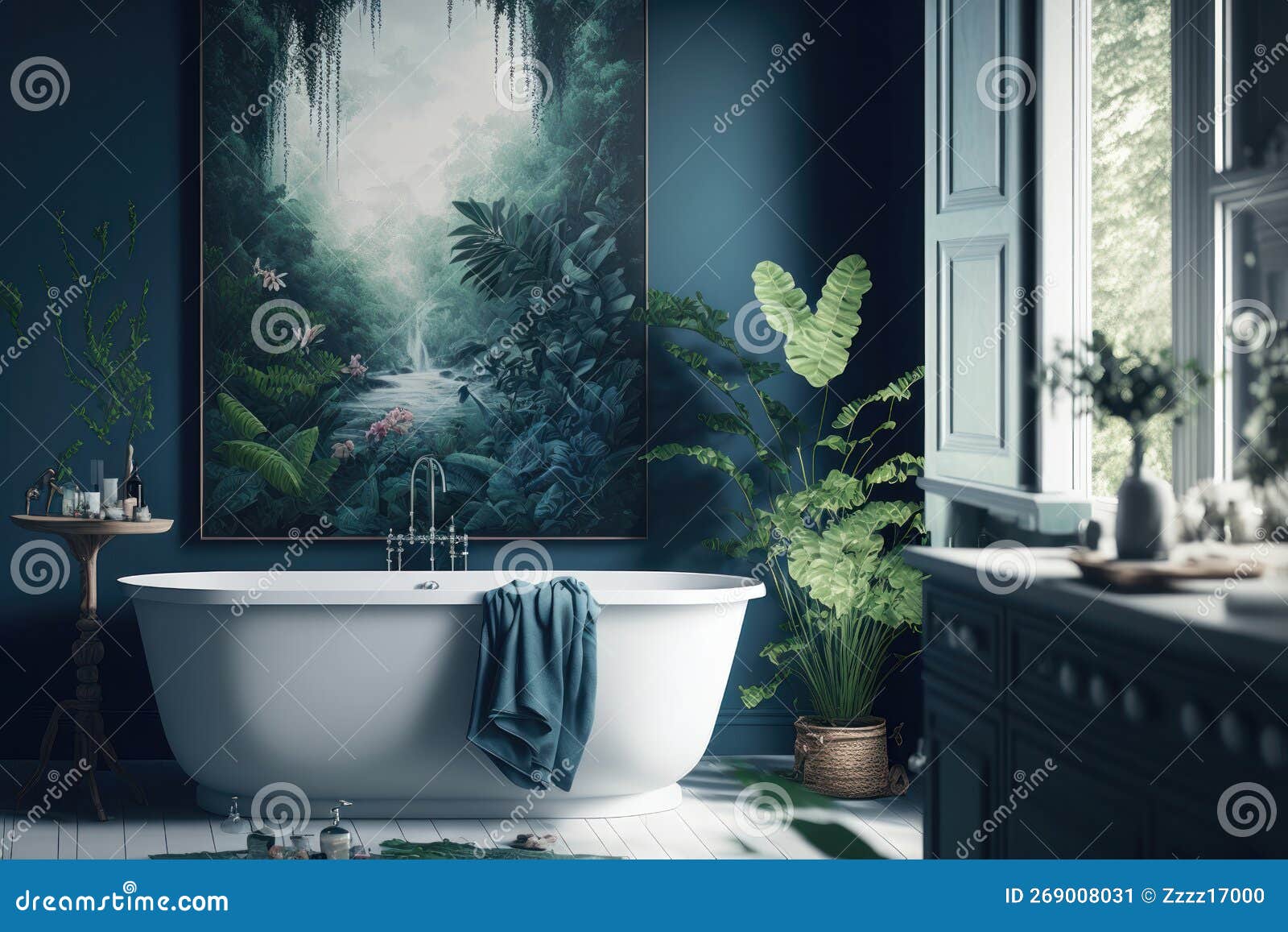 nature-inspired bath havens: self-care and wellness vanities. generative ai