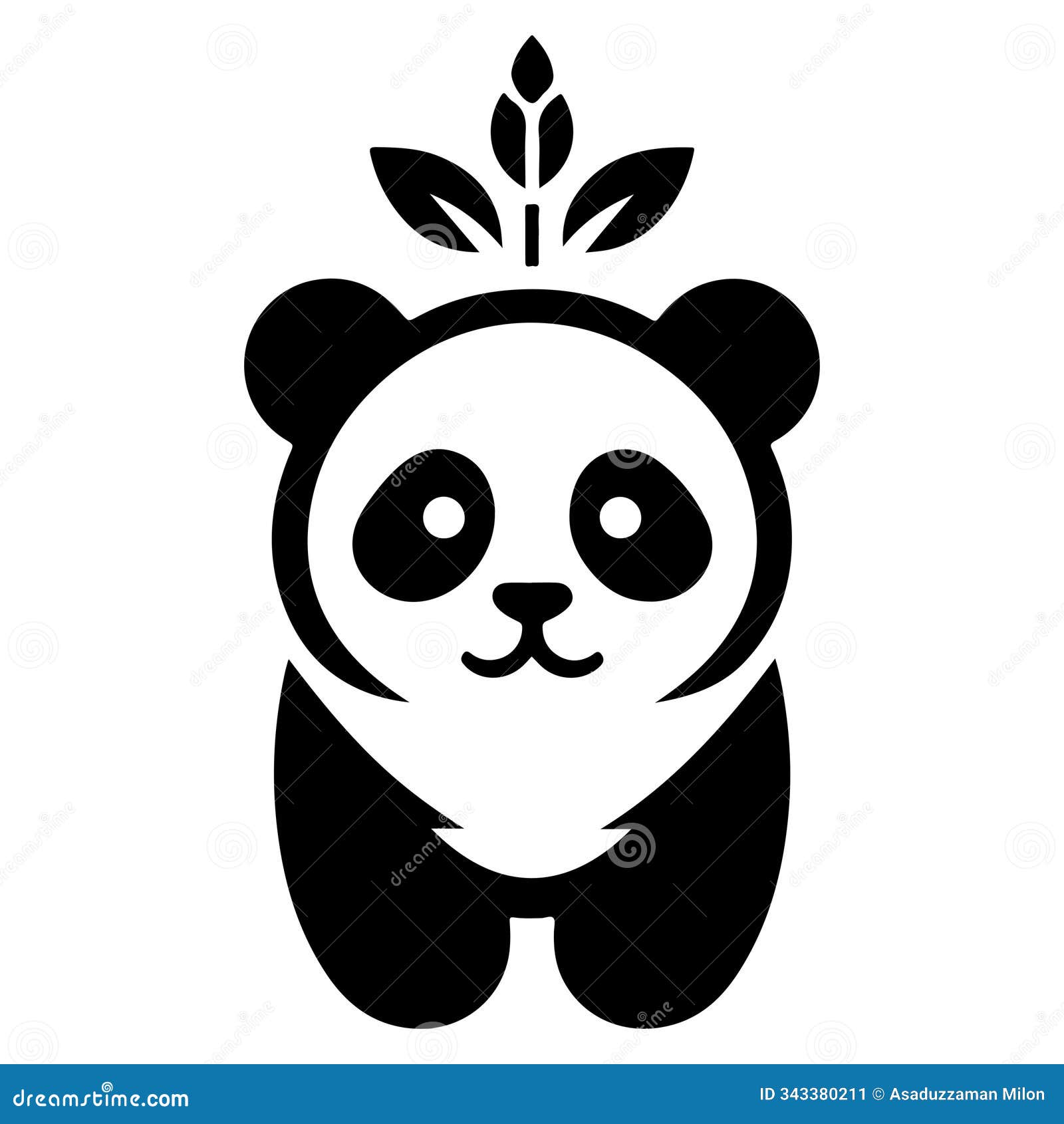 cute panda  icon   on white background