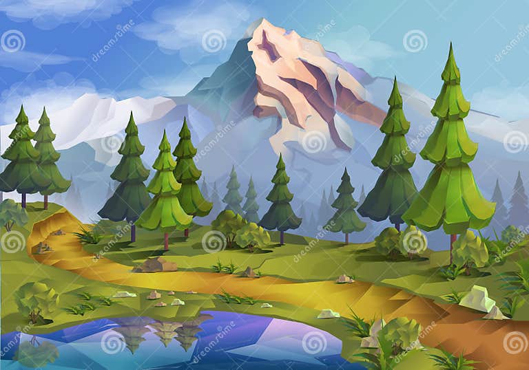 Nature Landscape Illustration Stock Vector - Illustration of park ...