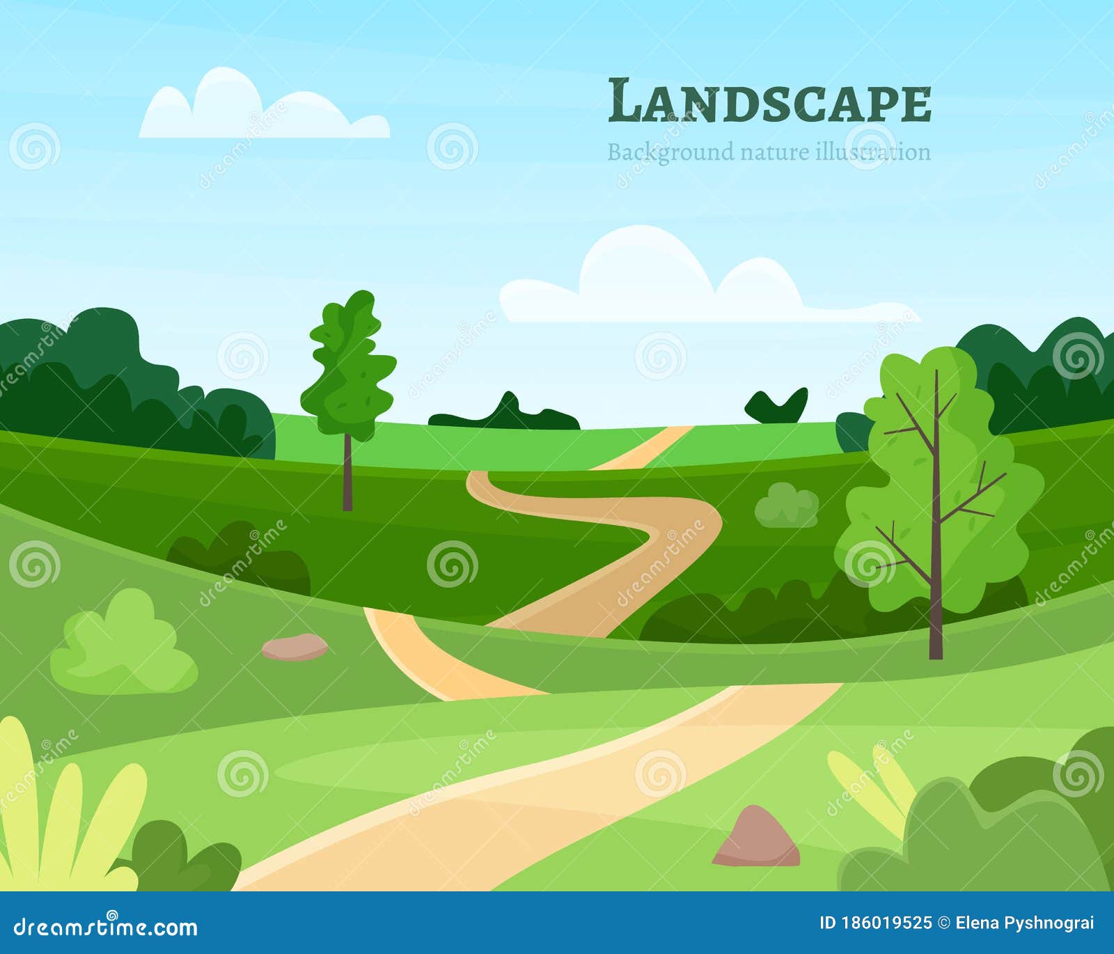 Nature Park or Forest Outdoor Background Stock Vector - Illustration of  cute, field: 186019525