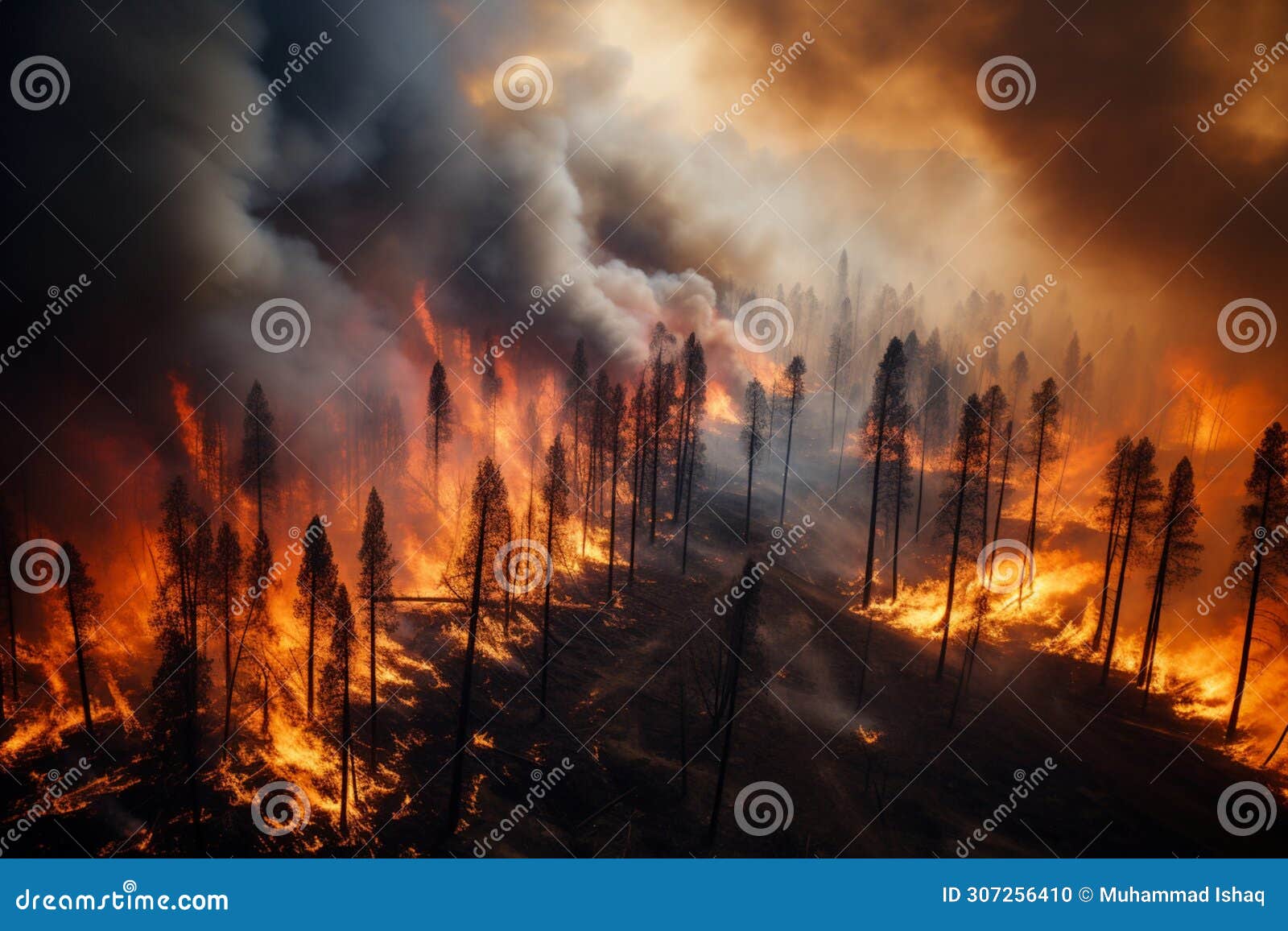 nature in peril power fire with smoke engulfing the forest