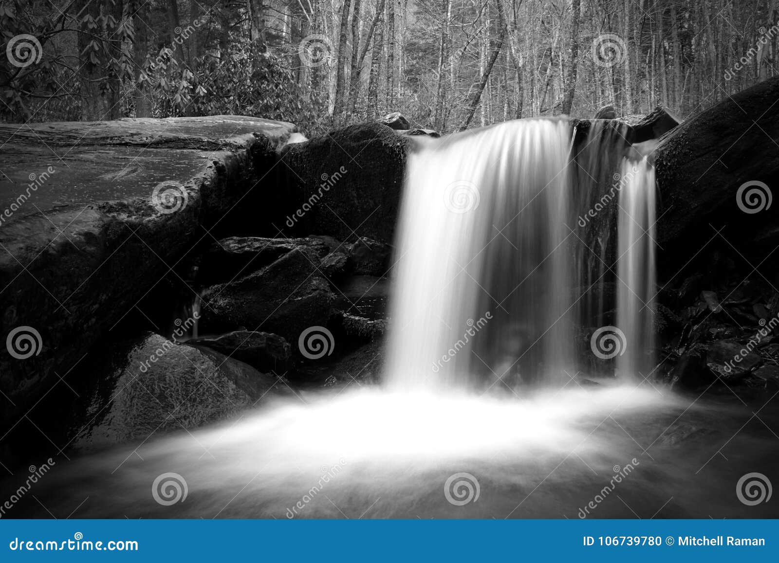 Slow Shutter Speed Nature Photography Of A Waterfall With Moss Covered