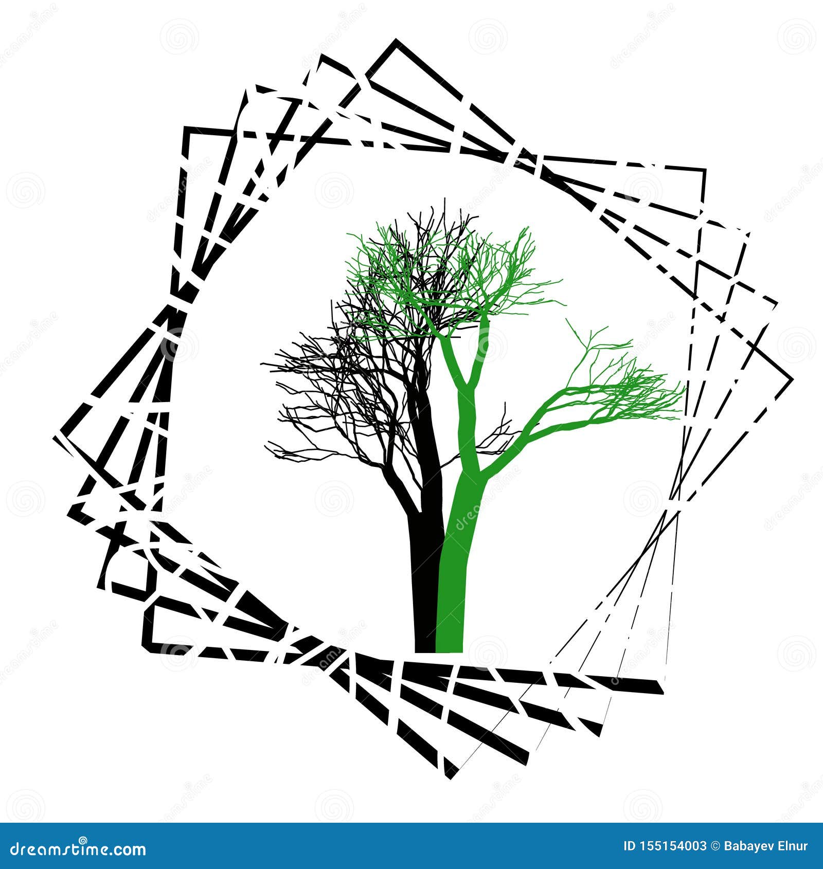 Nature and Concept Represented by Dry Green and Black Tree Icon. Isolated and Flat Illustration Vector Eps10 Dead Trees Stock - Illustration of nature, sign: 155154003