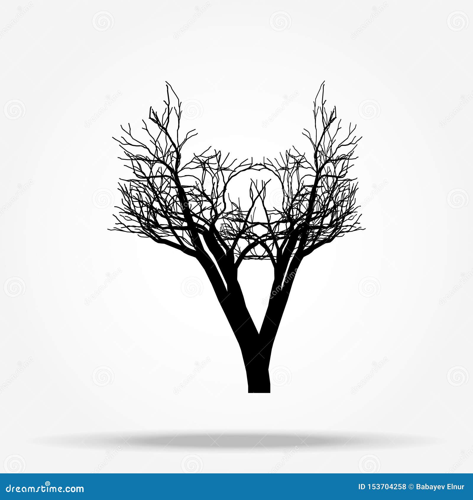 Nature and Plant Concept Represented by Dry Tree Icon. Isolated and Illustration Vector Eps10 Dead Trees Silhouette Stock Illustration - Illustration of sign, logo: 153704258
