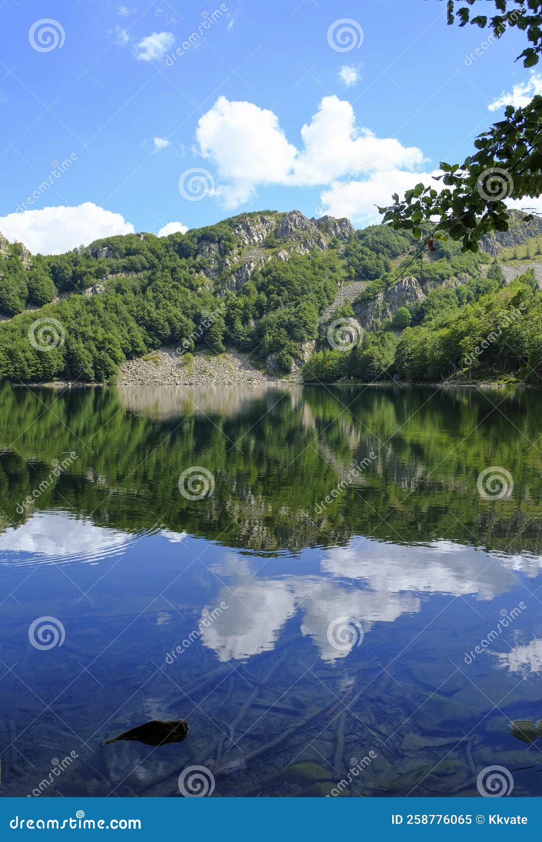 lake santo, nature reflects on the surface of the lake. national park appennino tosco-emiliano. lagdei, emilia-romagna