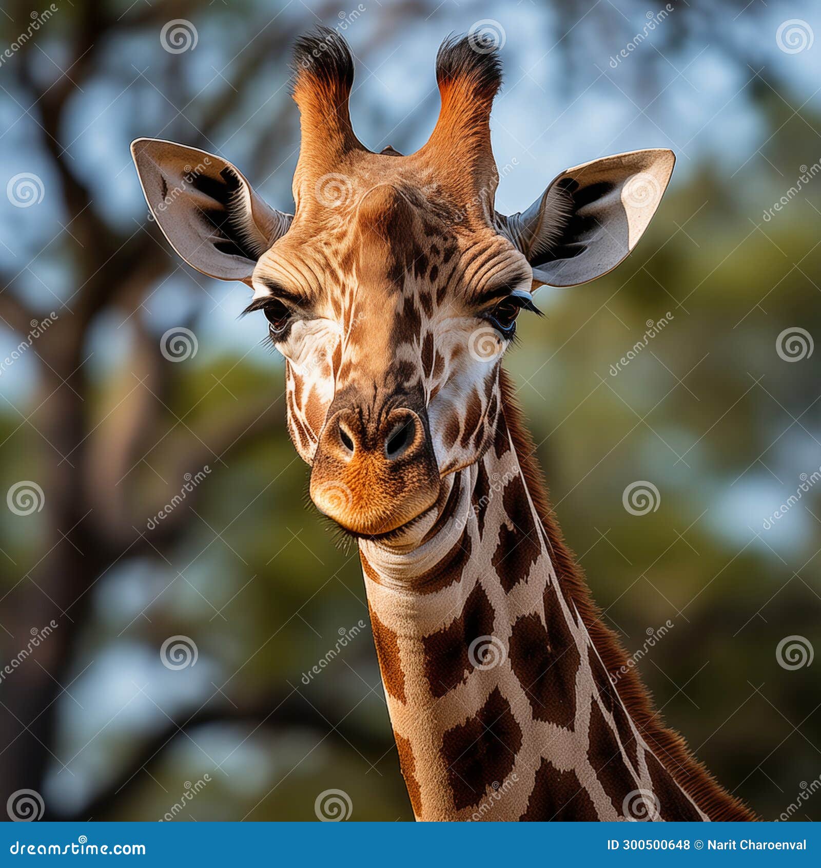 Quirky Zoological Oddity: Giraffe with a Surprisingly Short Neck Stock