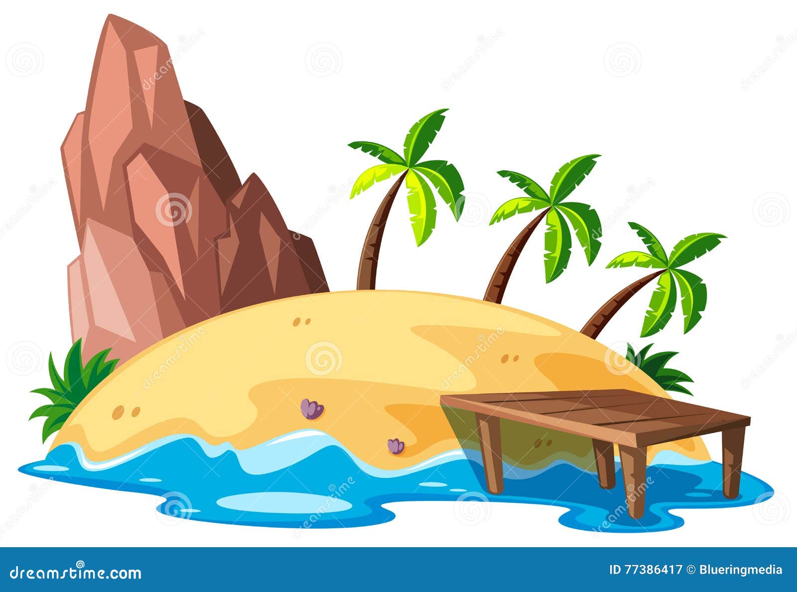 Nature Scene with Island and Ocean Stock Vector Illustration of