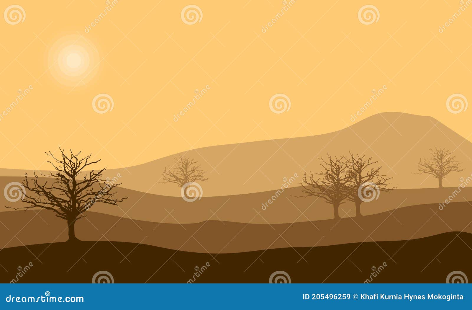 The Nature Scenery at Twilight Graphic Vector. City Vector Stock Vector ...