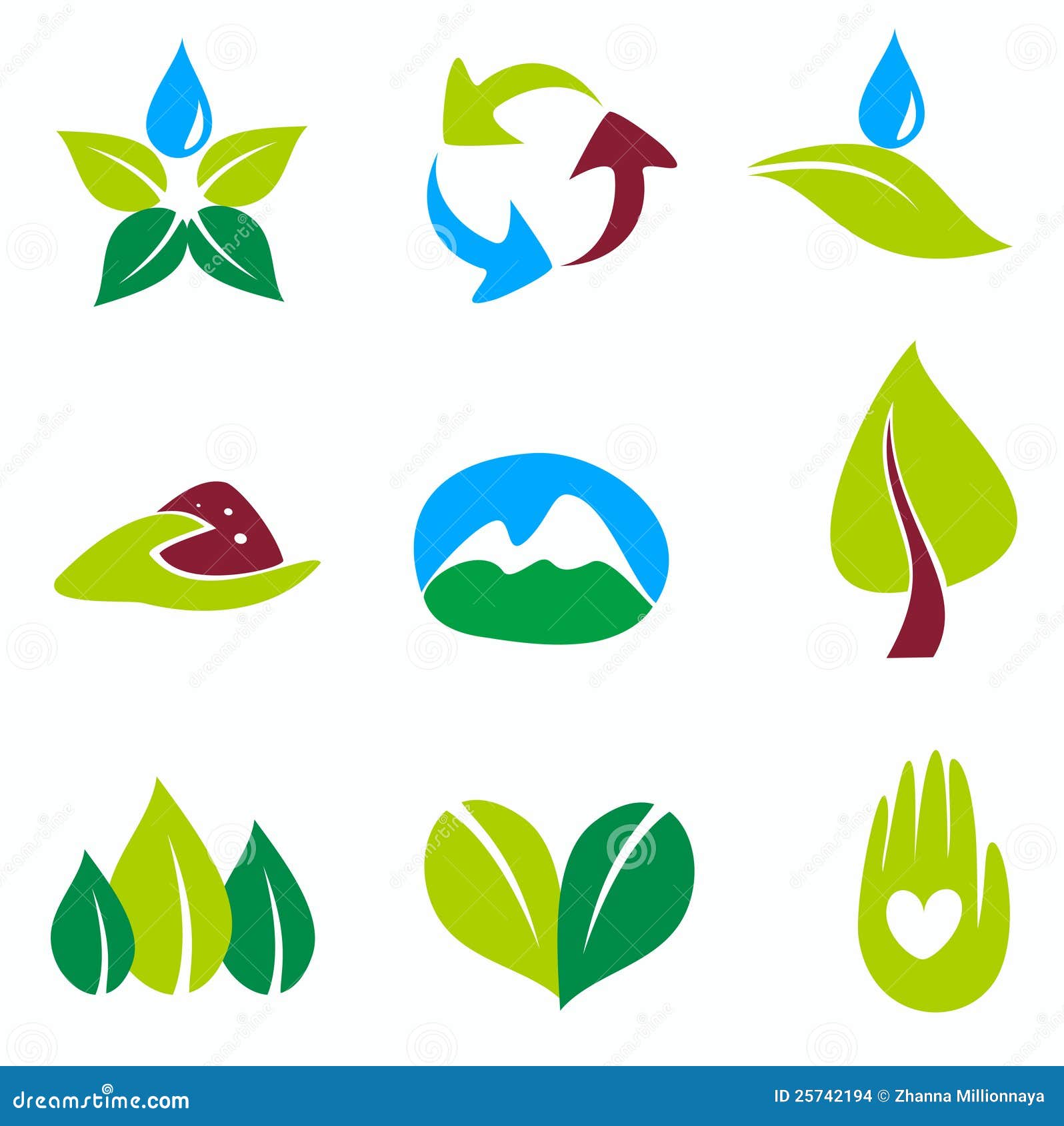 Nature set of symbols stock vector. Illustration of water 25742194