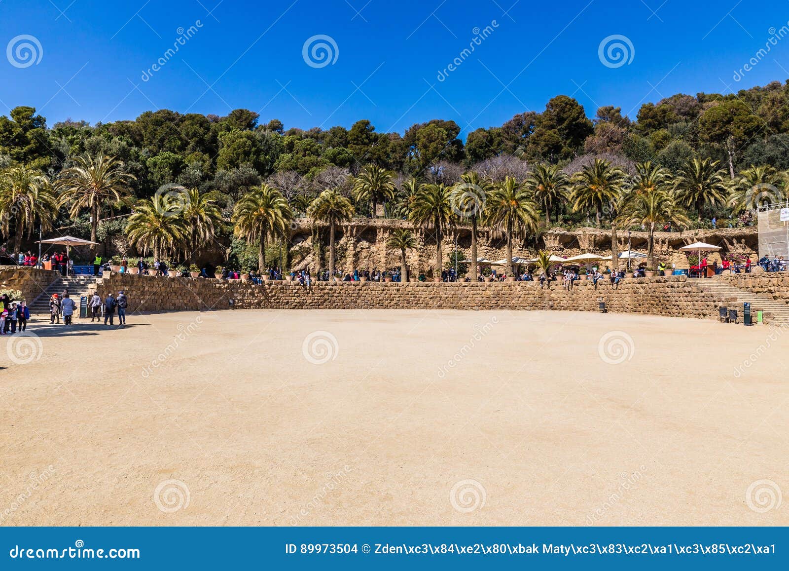Nature Square - Park Guell, Barcelona, Spain Editorial Image Image of guell, sand: 89973504