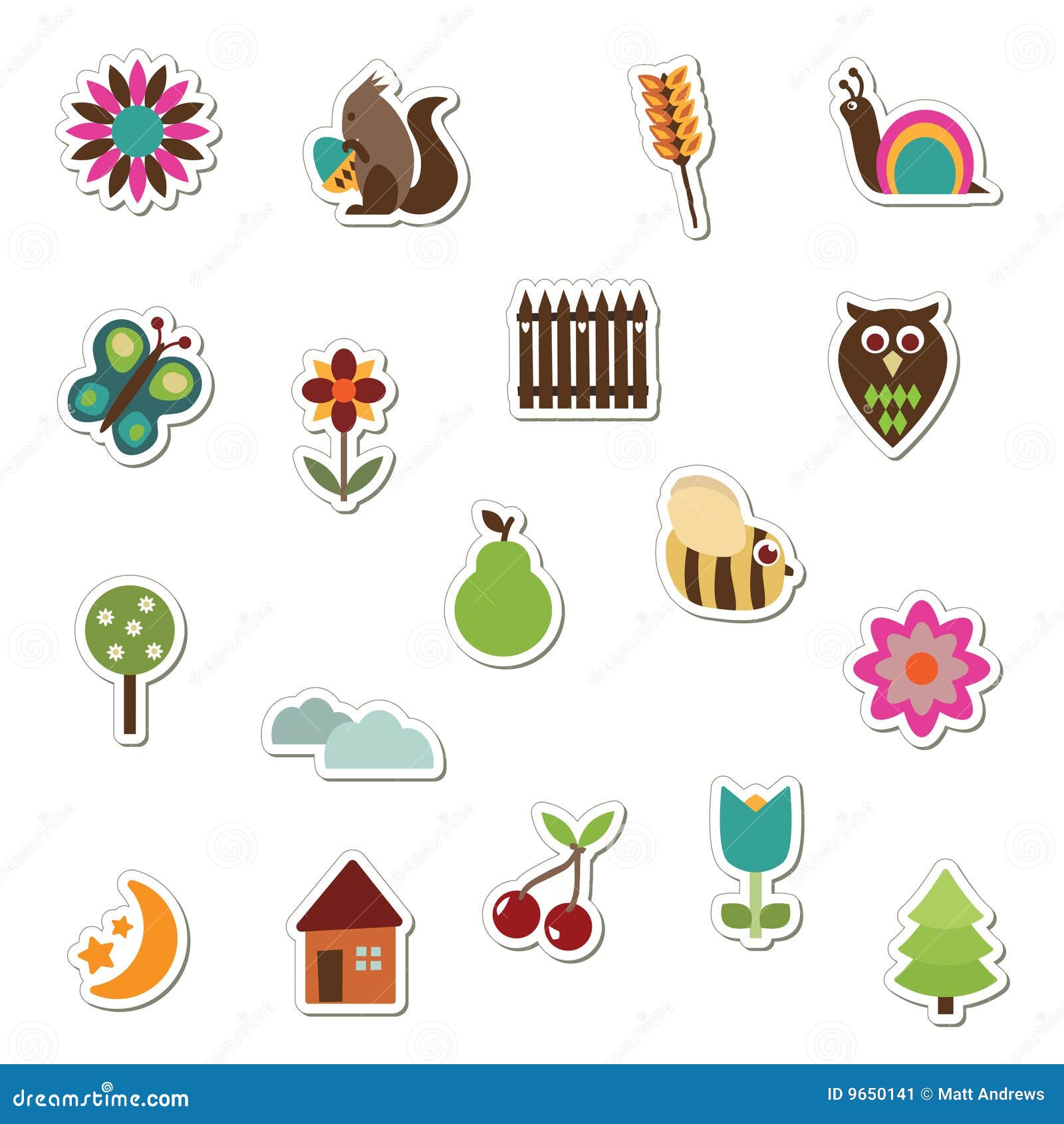 Forest stickers Royalty Free Vector Image - VectorStock