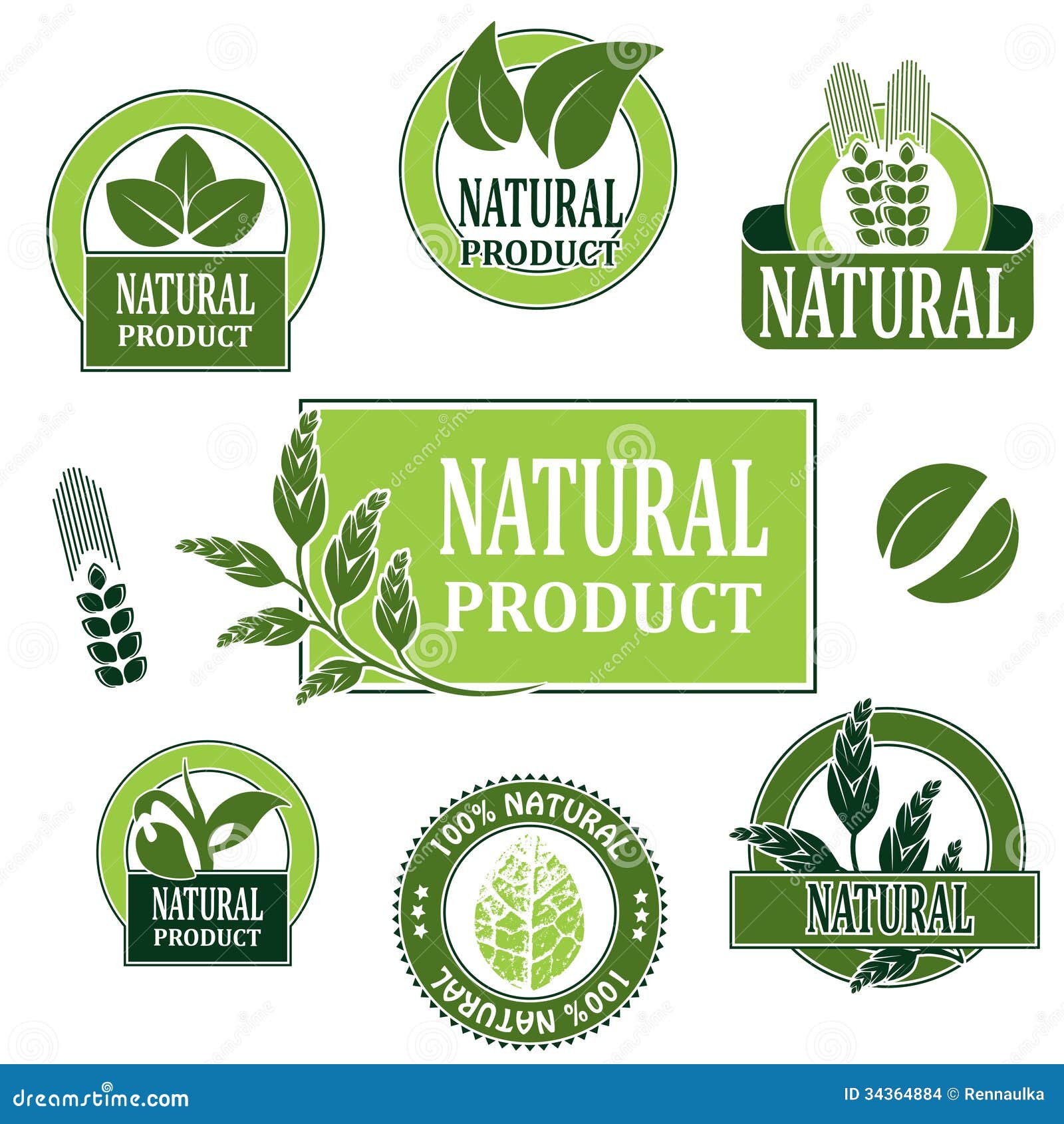 Nature Symbols For Natural Product Stock Images - Image ...