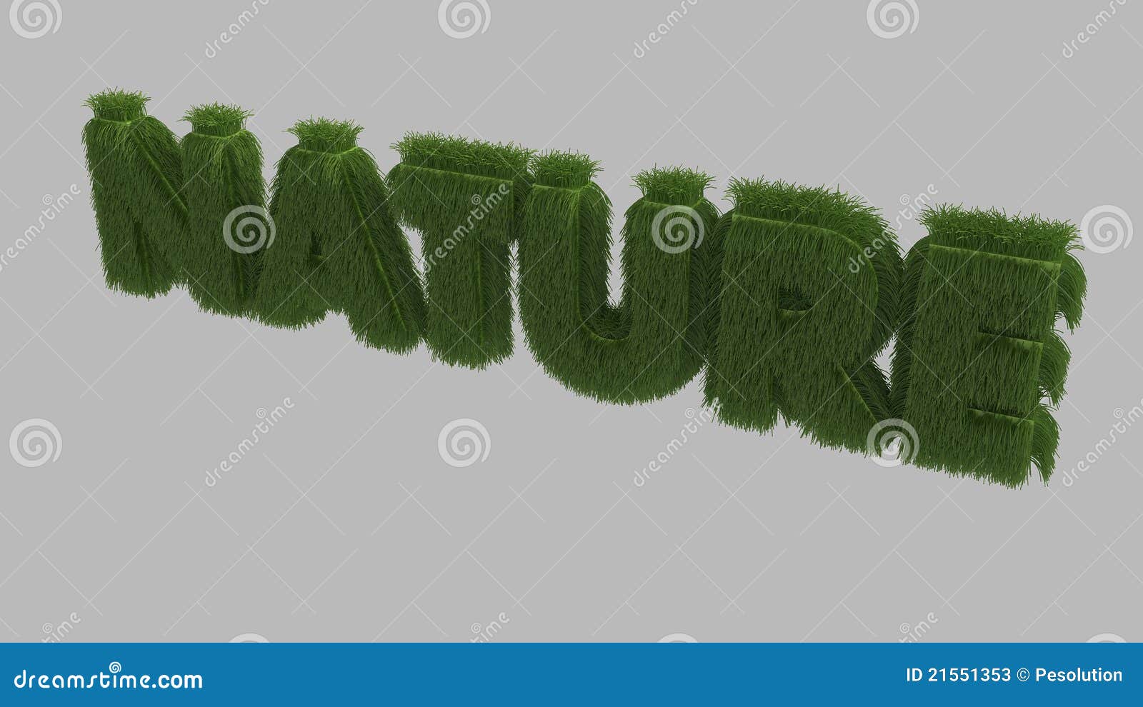Nature text 3D stock illustration. Illustration text