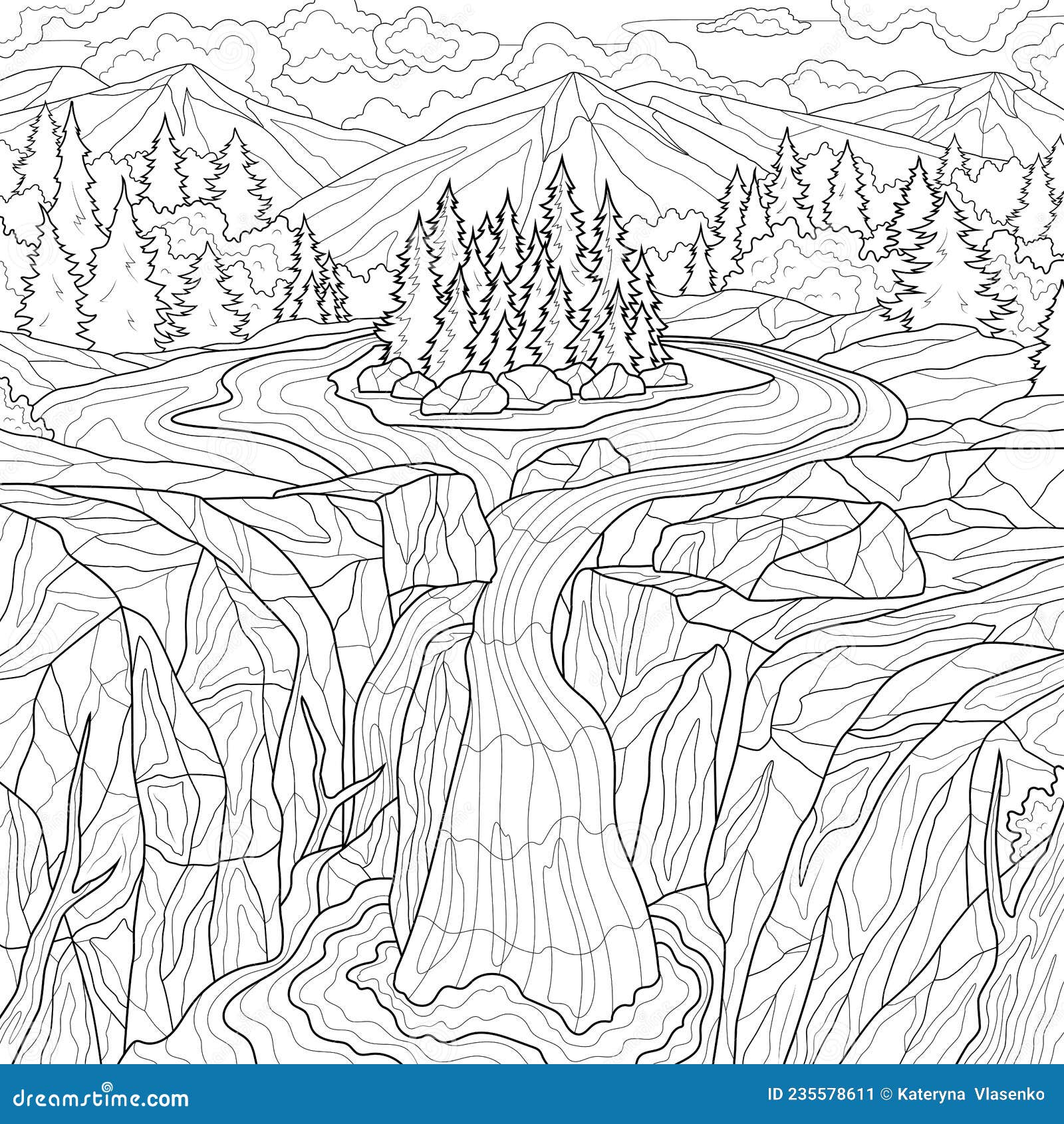 free coloring pages of waterfalls