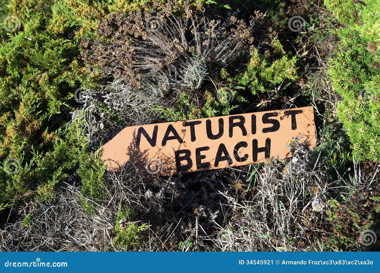 naturist beach sign