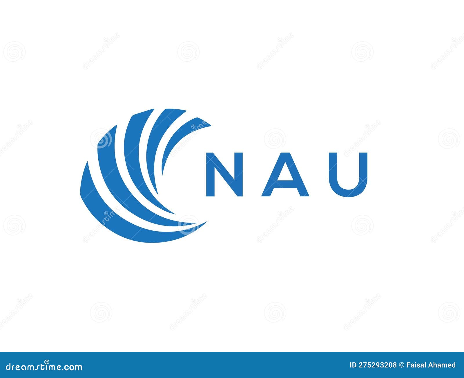 NAU Letter Logo Design on White Background. NAU Creative Circle Letter ...