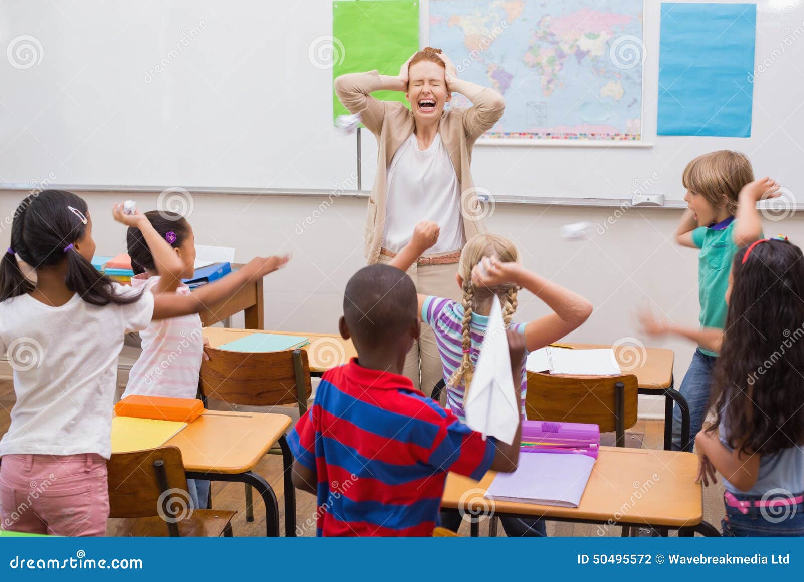 Naughty Pupils In Class Stock Photo Image 50495572