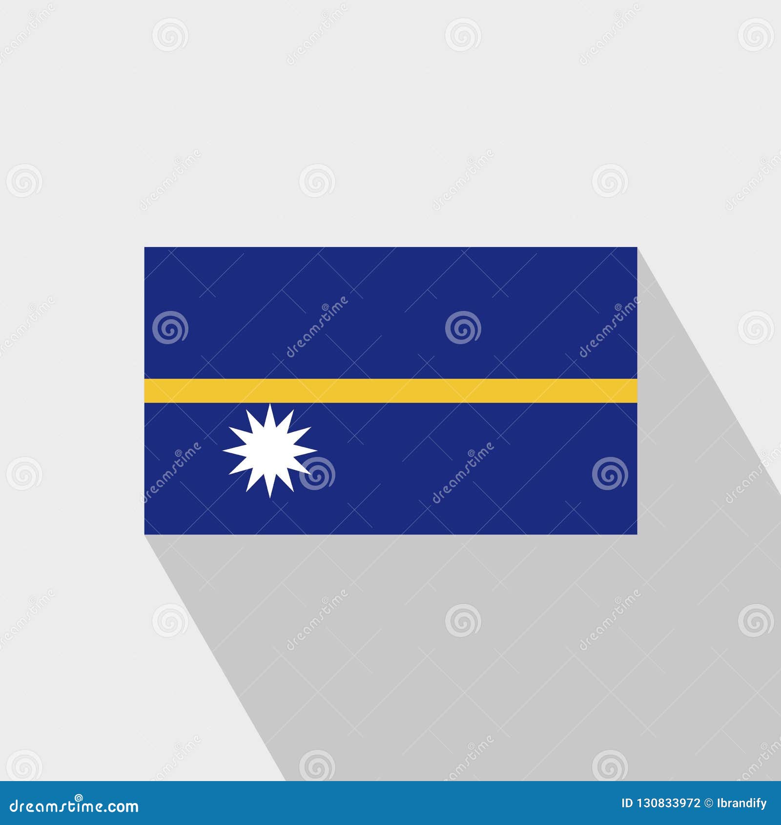 nauru flag long shadow  