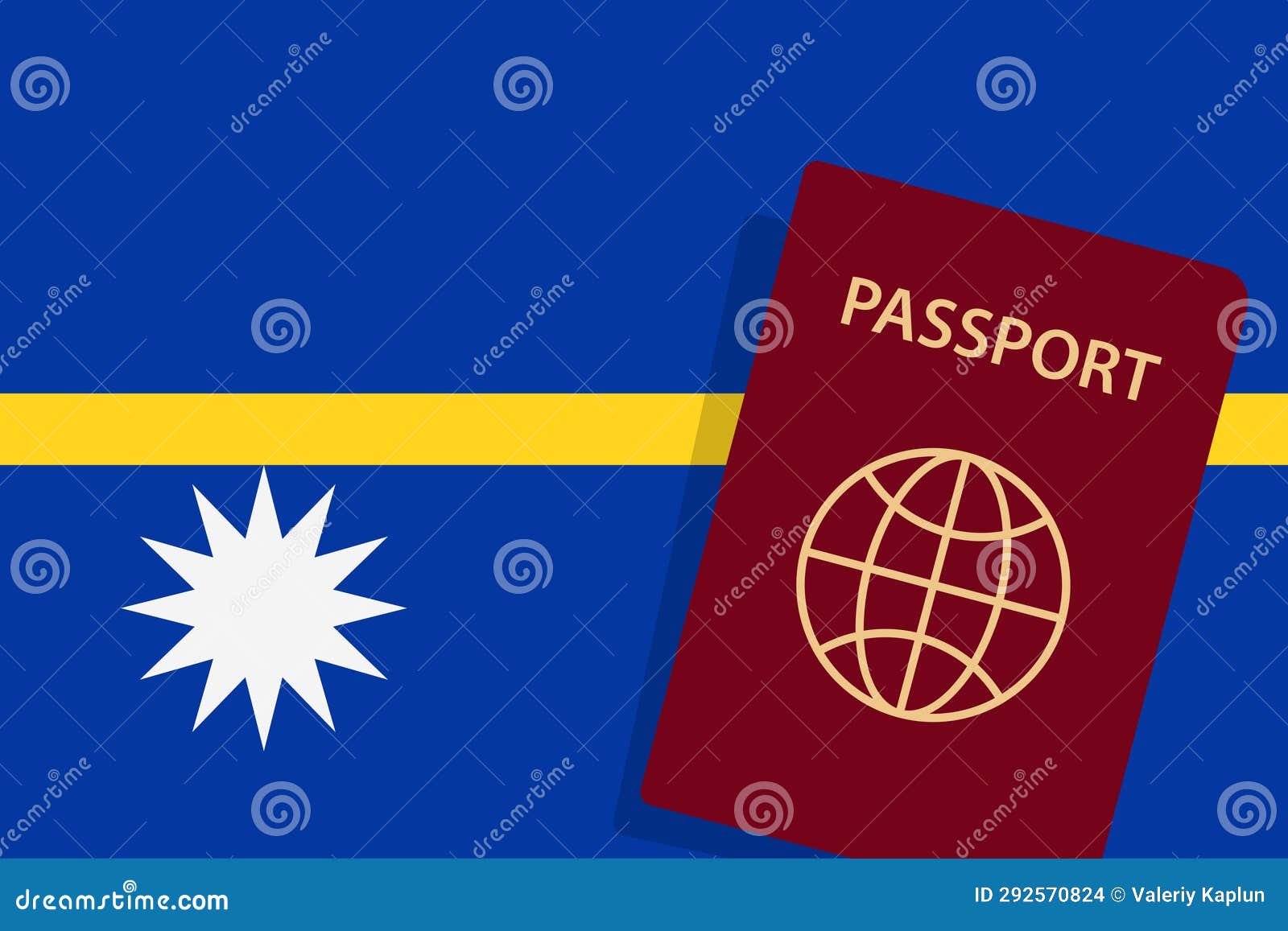 Nauru Passport. Nauru Flag Background. Vector Illustration Stock Vector