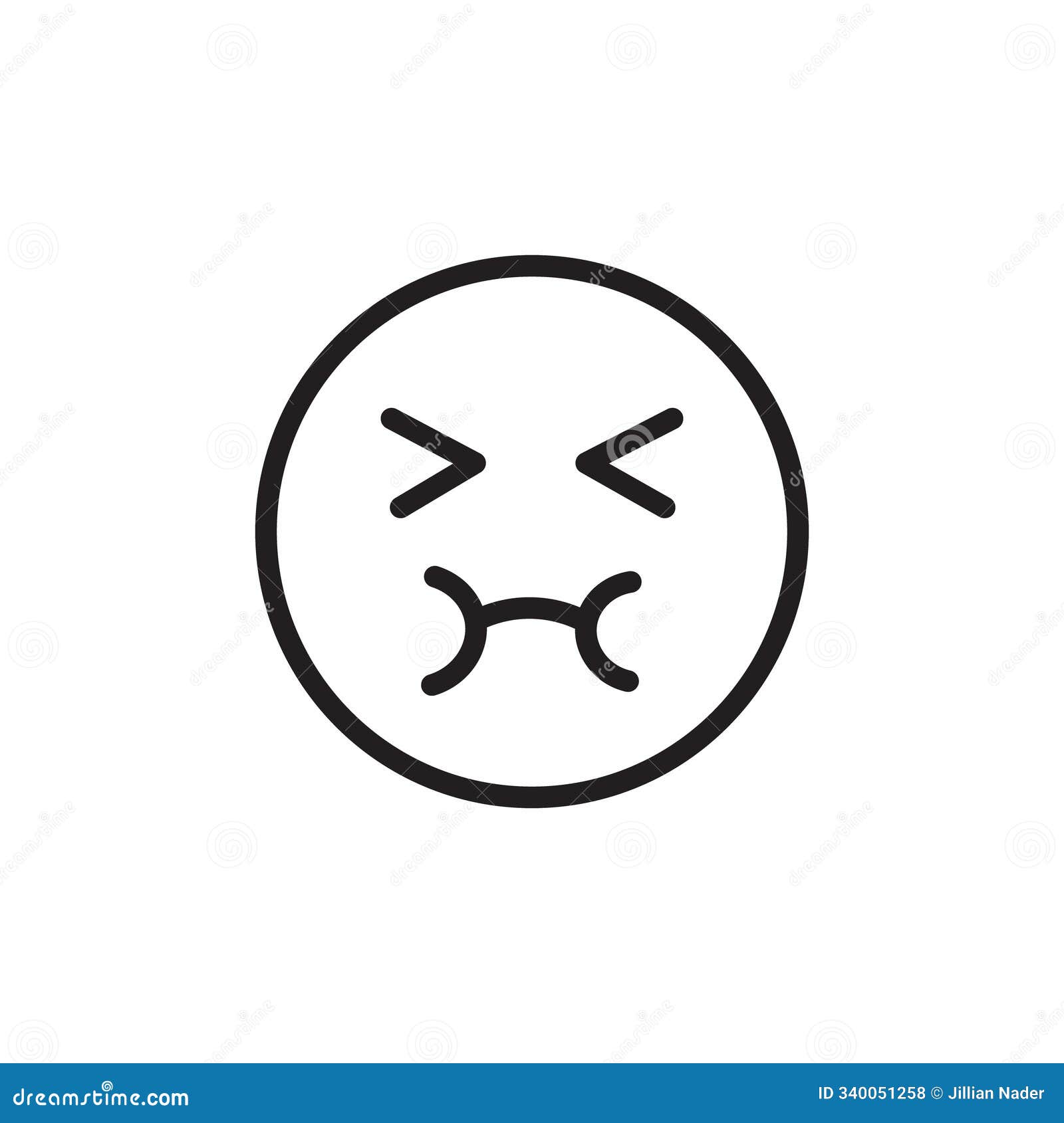 nauseated emoji icon outline  for web ui
