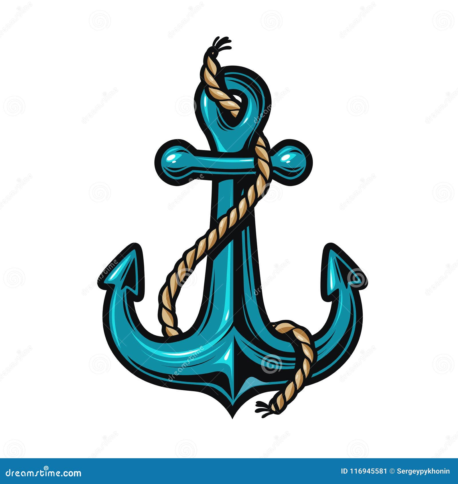 Nautical Anchor with Rope. Cartoon Vector Illustration Stock Vector - Illustration of funny, beach: 116945581 Nautical Anchor with Rope. Cartoon Vector Illustration Stock Vector - Illustration of funny, beach: 116945581