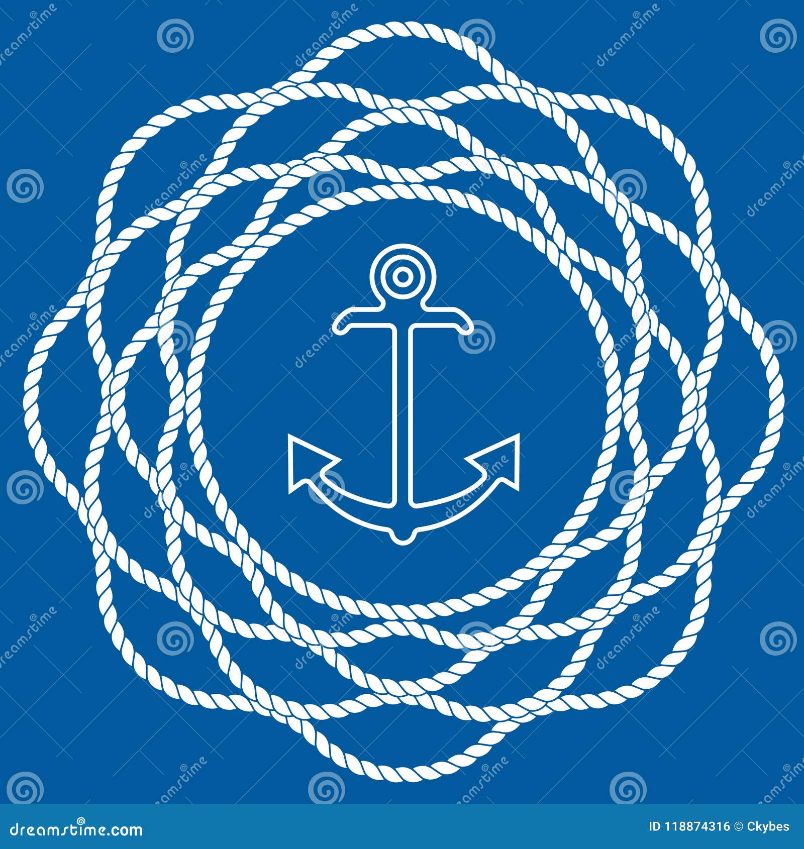 Download Nautical Anchor With Rope Mandala Flower. Vector ...