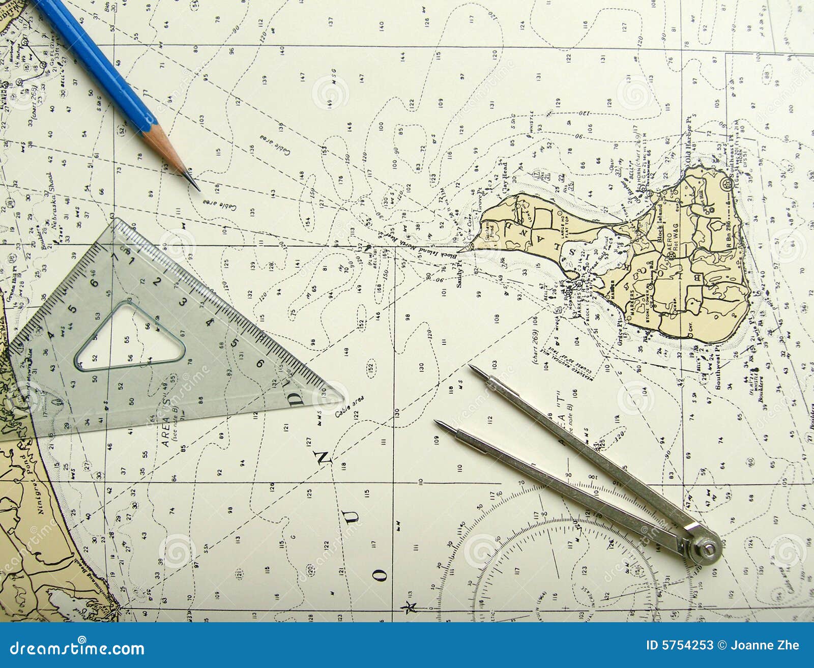 nautical chart and divider