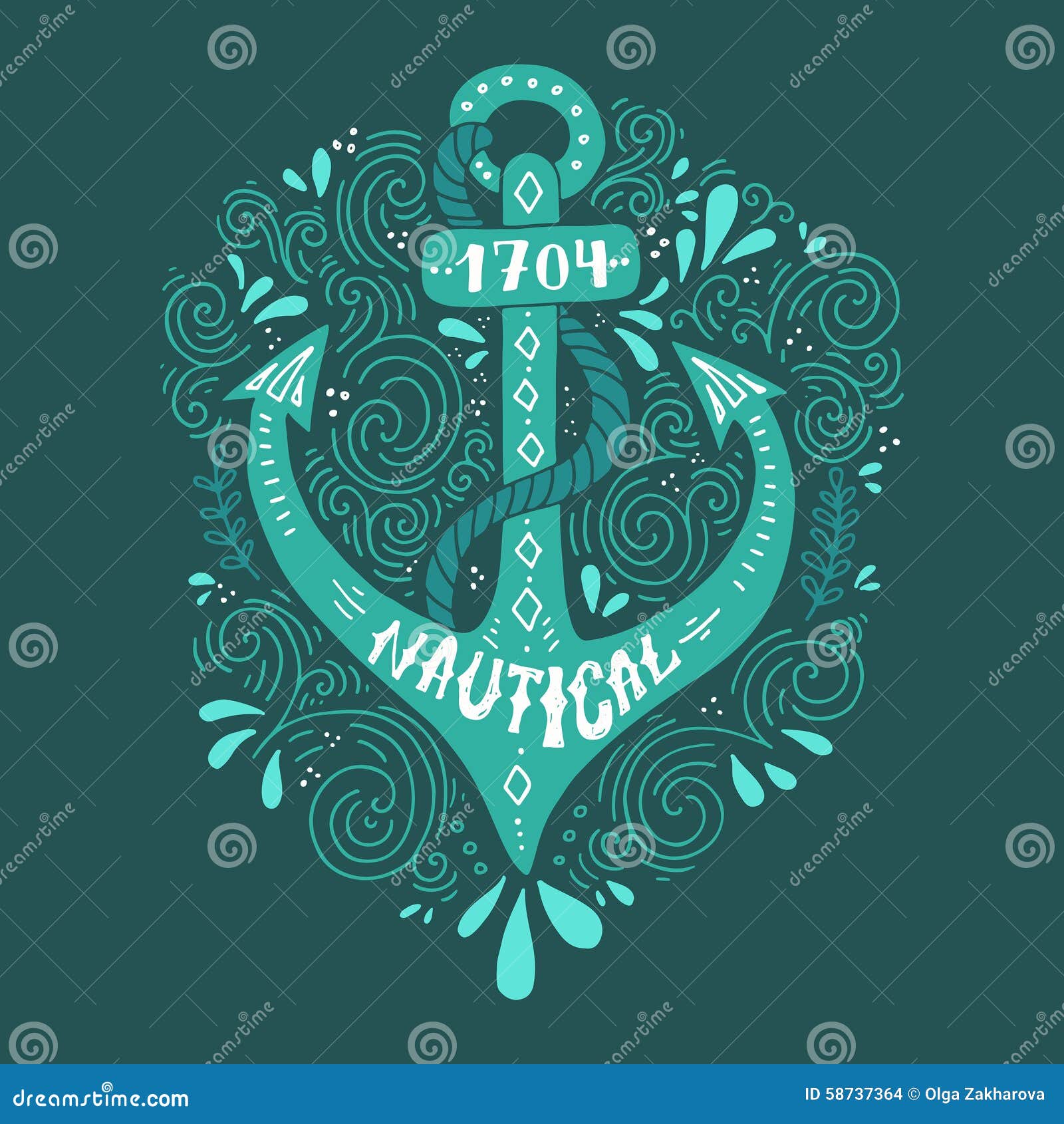 Nautical Lettering stock vector. Illustration of quote - 58737364