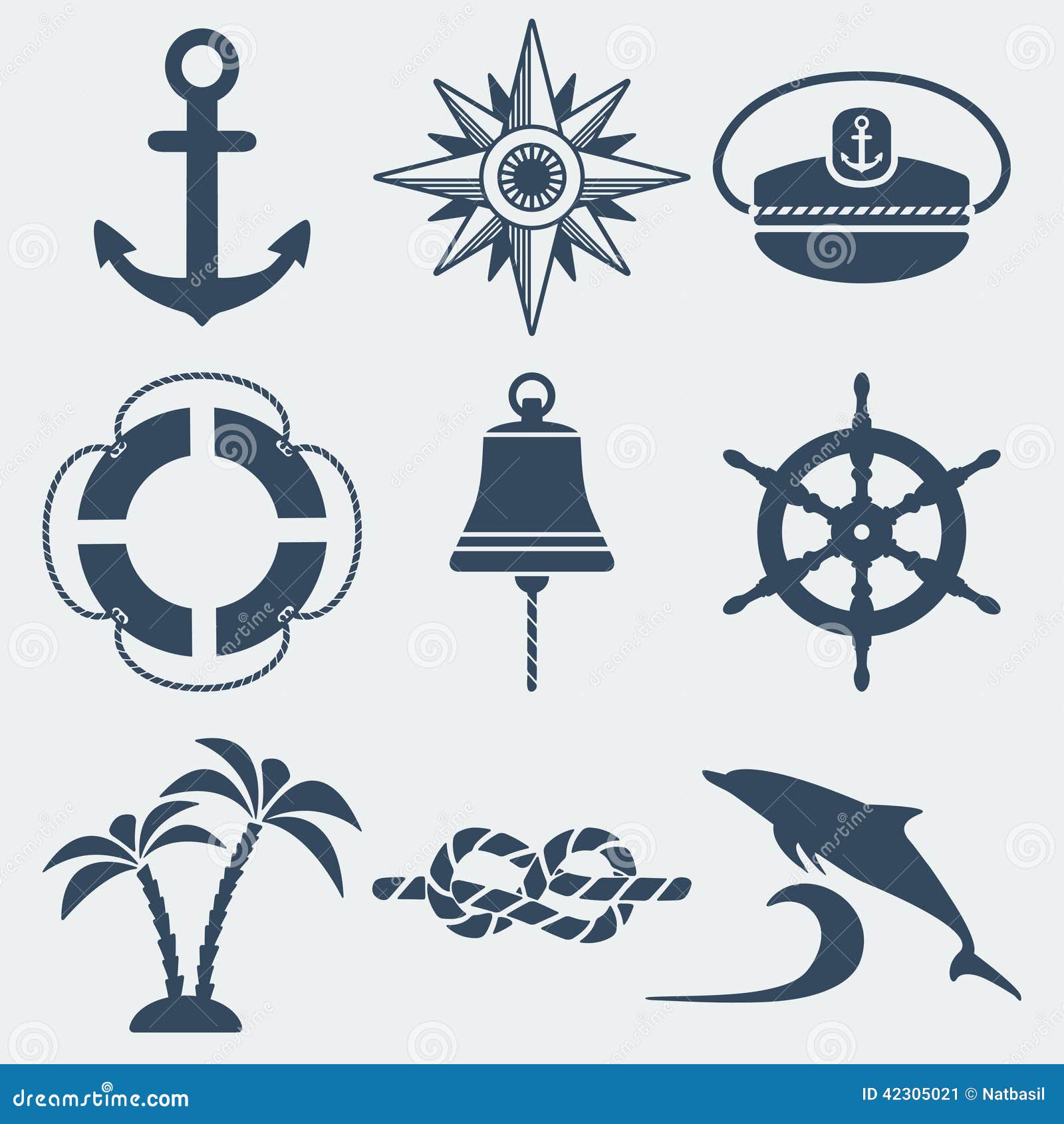 nautical marine icons set