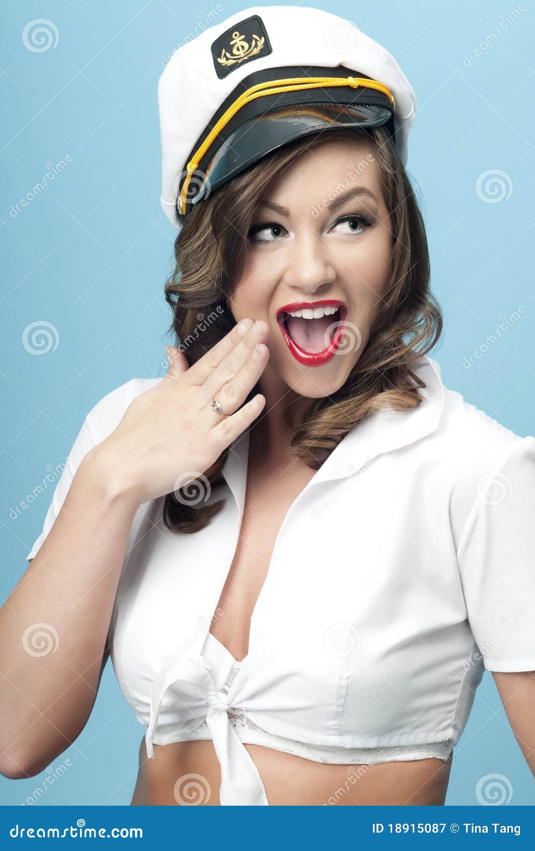 Nautical Pinup Girl stock image. Image of portrait, eyes 18915087