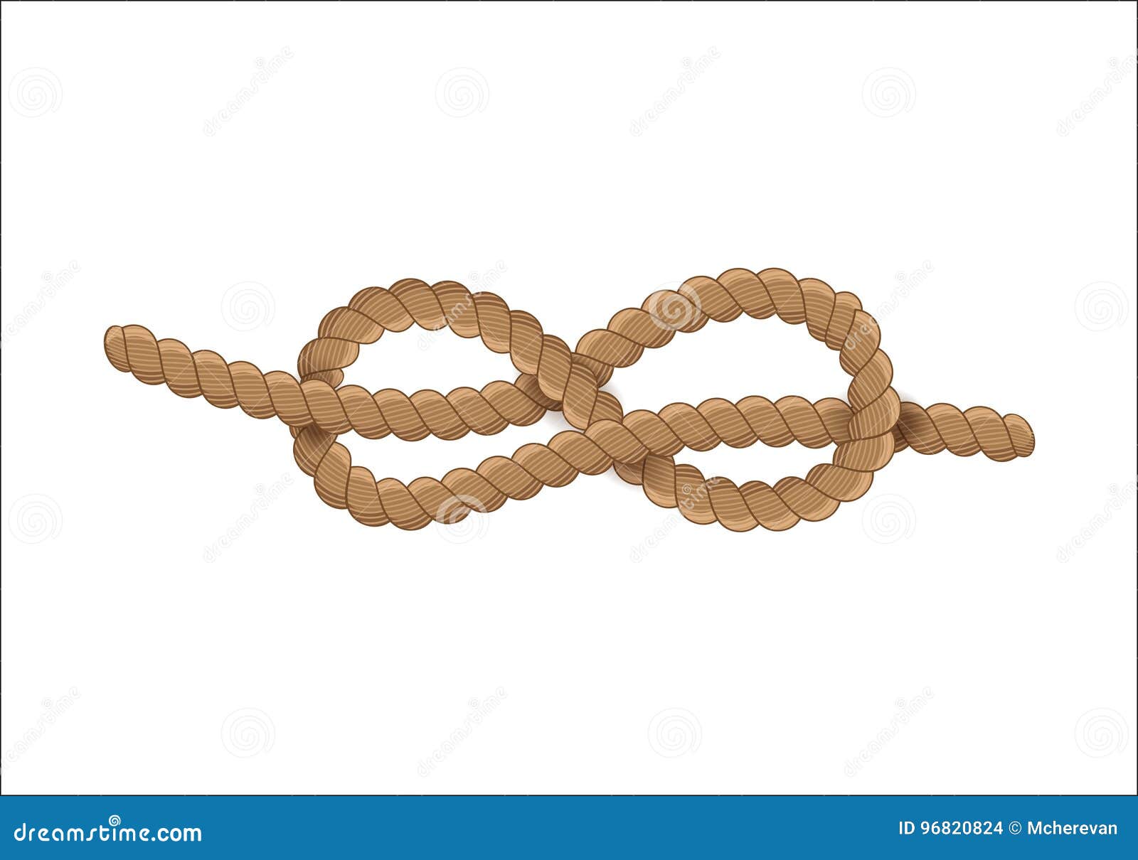 Nautical rope knot symbol stock illustration. Illustration of loop -  96820824